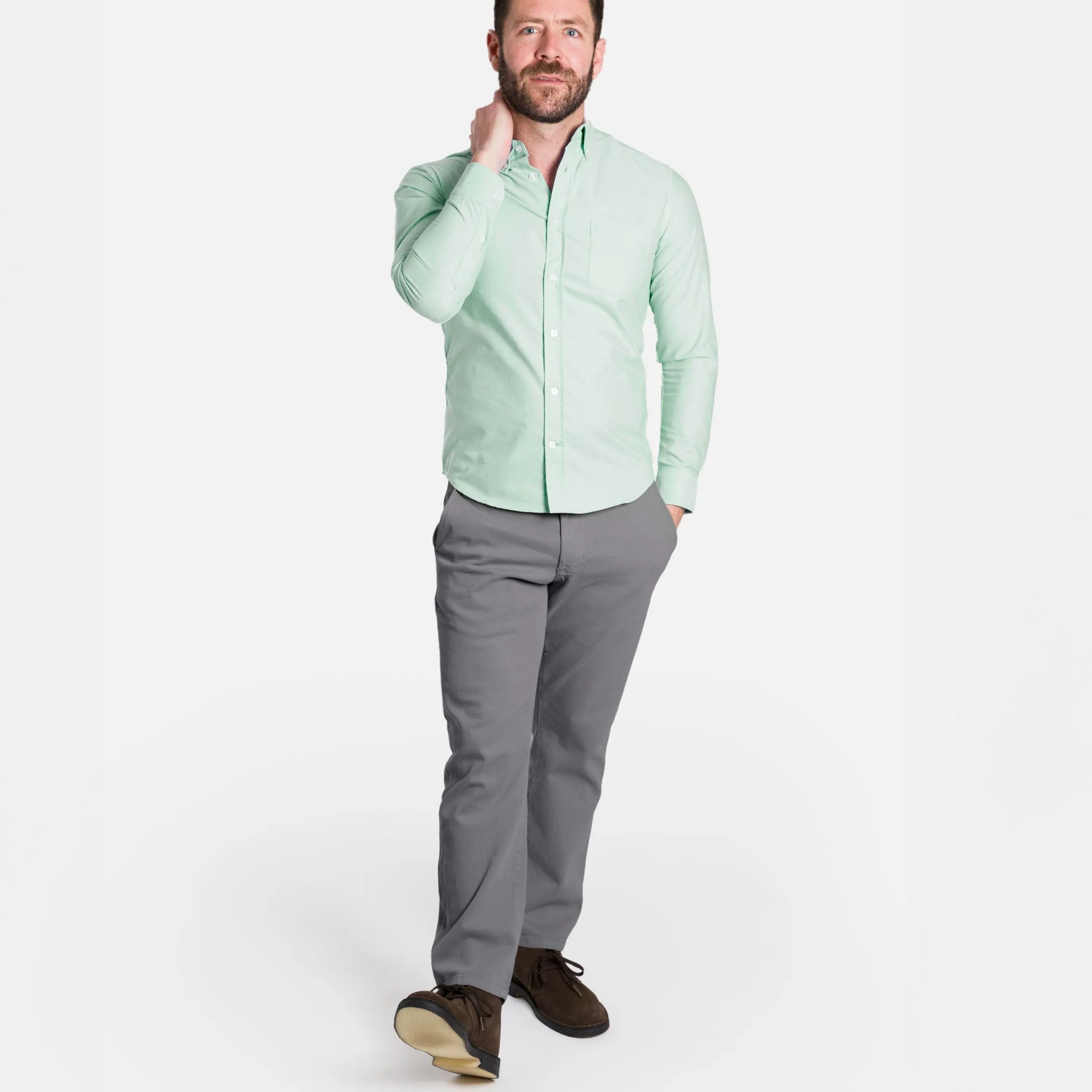 Straight Fit Charcoal Washed Stretch Chino sold by Ash & Erie product image thumbnail 5