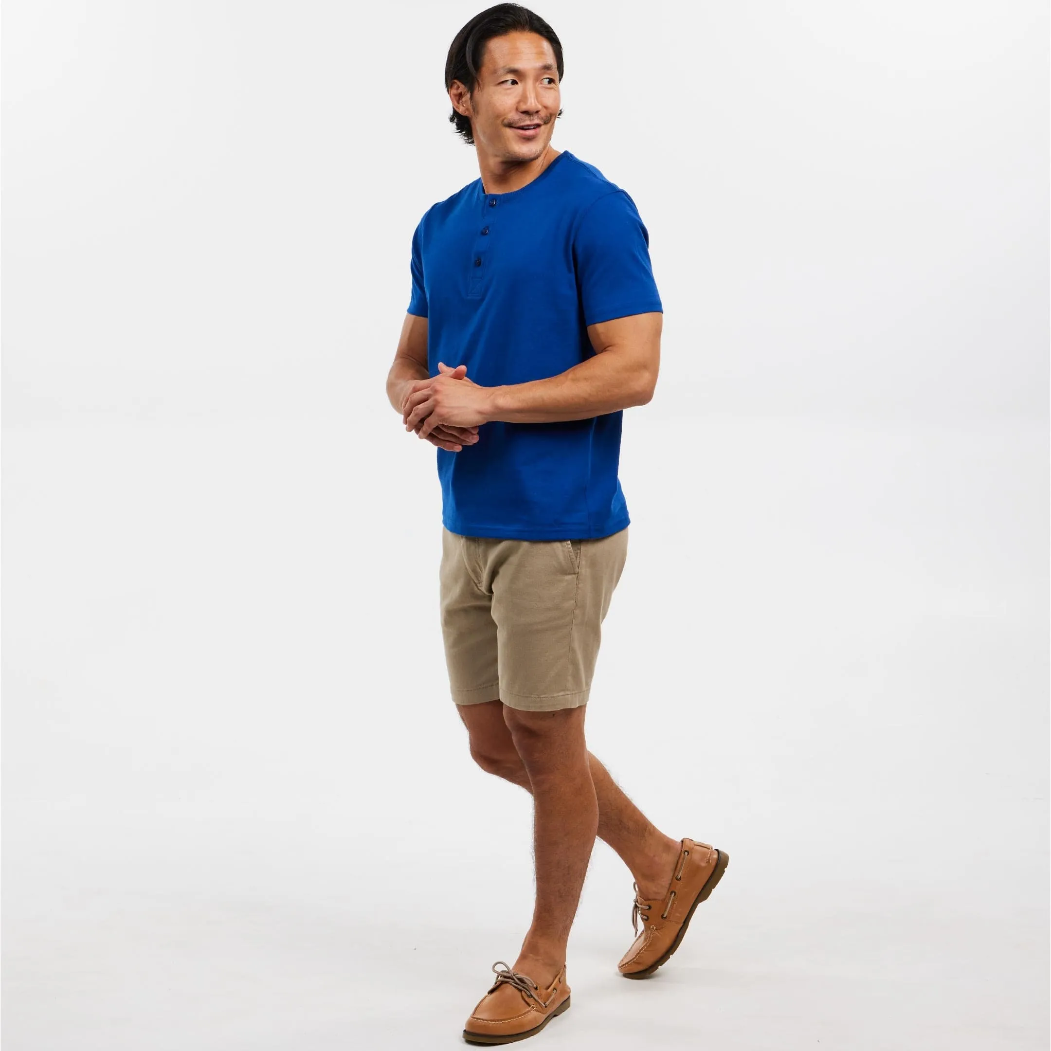 Blue Short Sleeve Pima Cotton Henley sold by Ash & Erie product image thumbnail 2