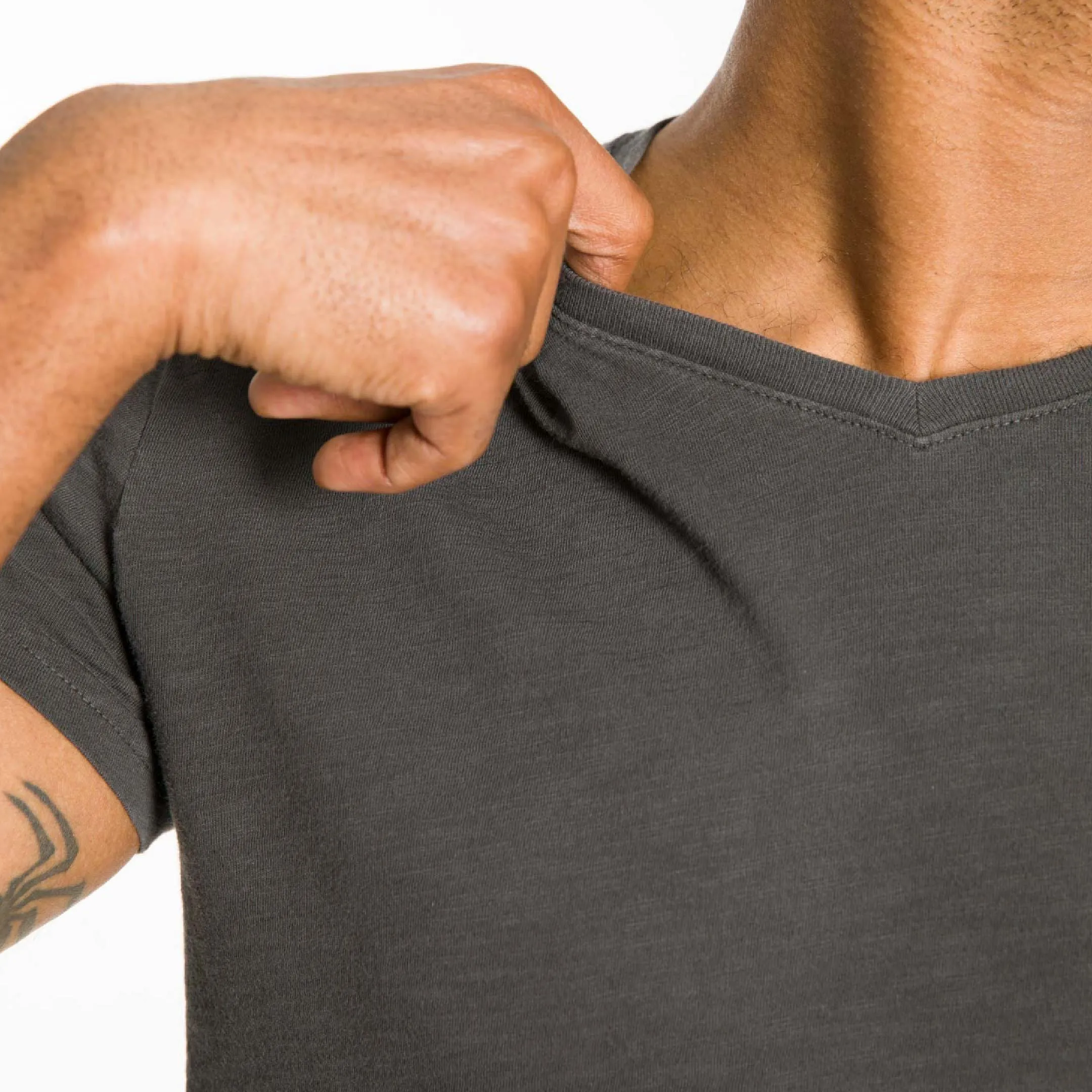 Lightweight Washed Charcoal V Neck Tee sold by Ash & Erie product image thumbnail 4