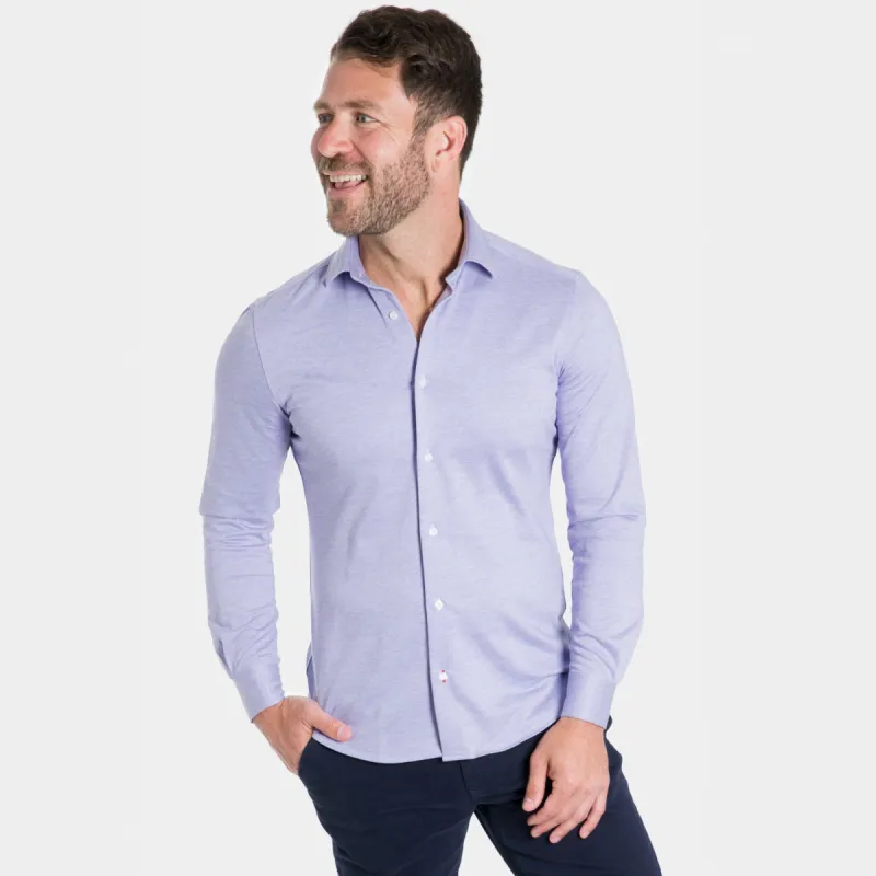 Lavender Melange Performance Stretch Shirt sold by Ash & Erie