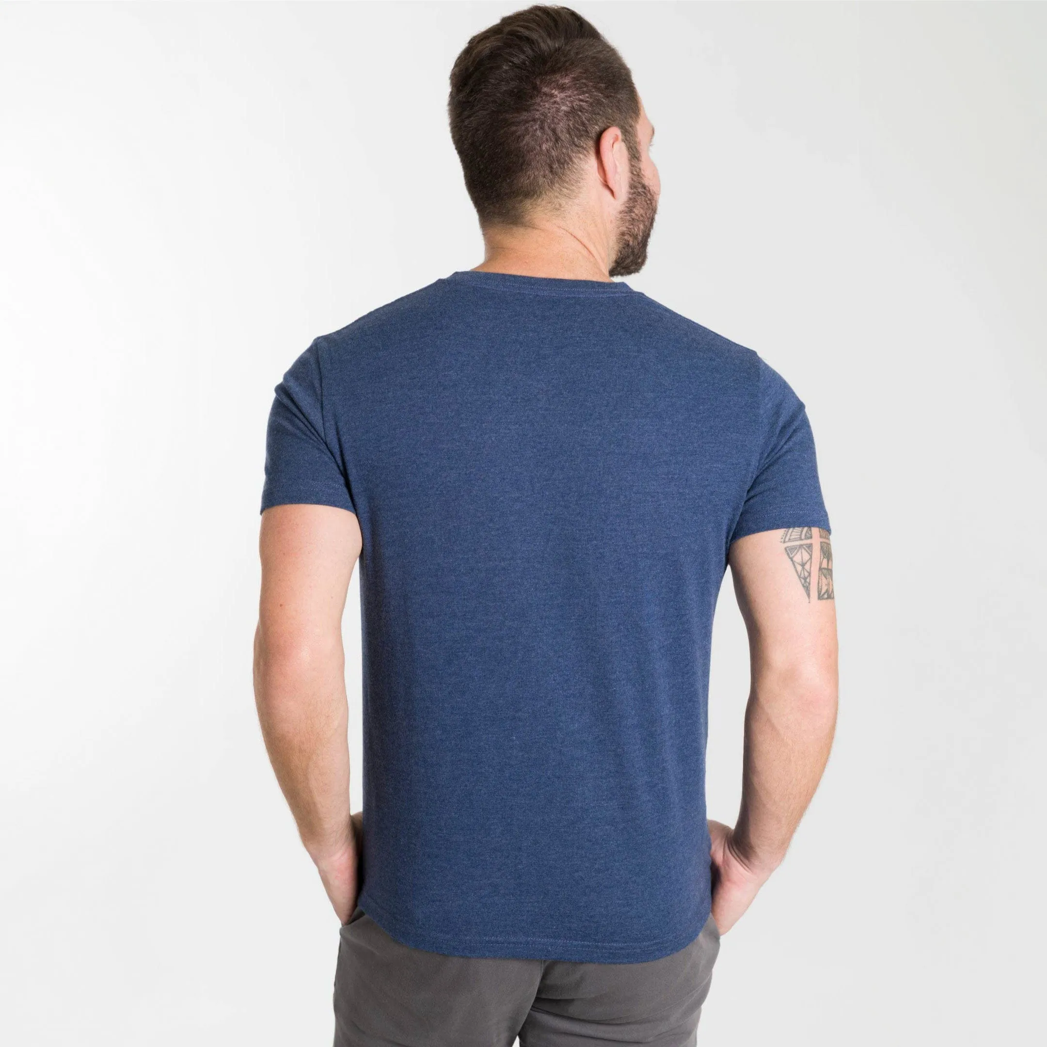 Heather Navy V-Neck Tee sold by Ash & Erie product image thumbnail 3
