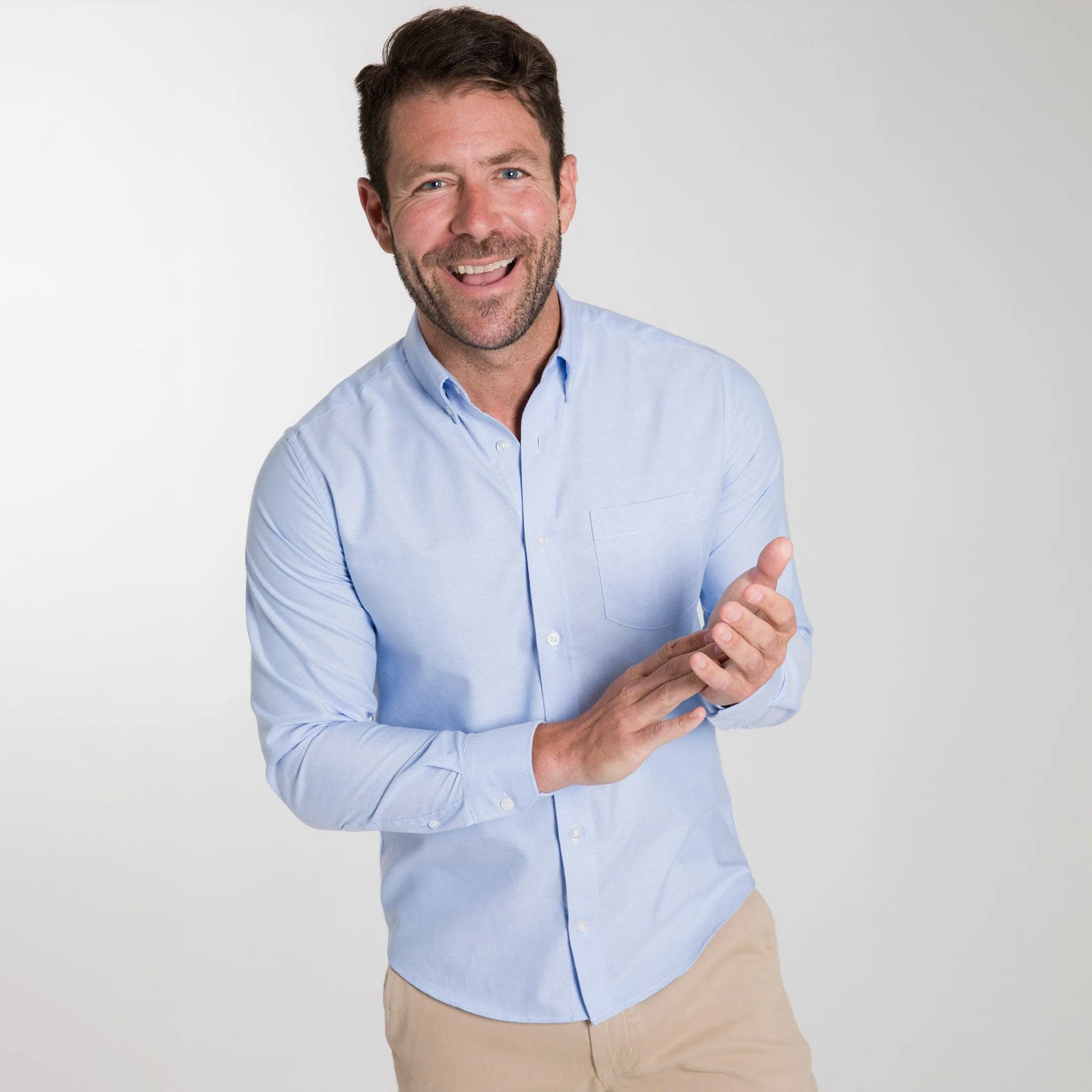 Blue Oxford Wrinkle Free Shirt sold by Ash & Erie