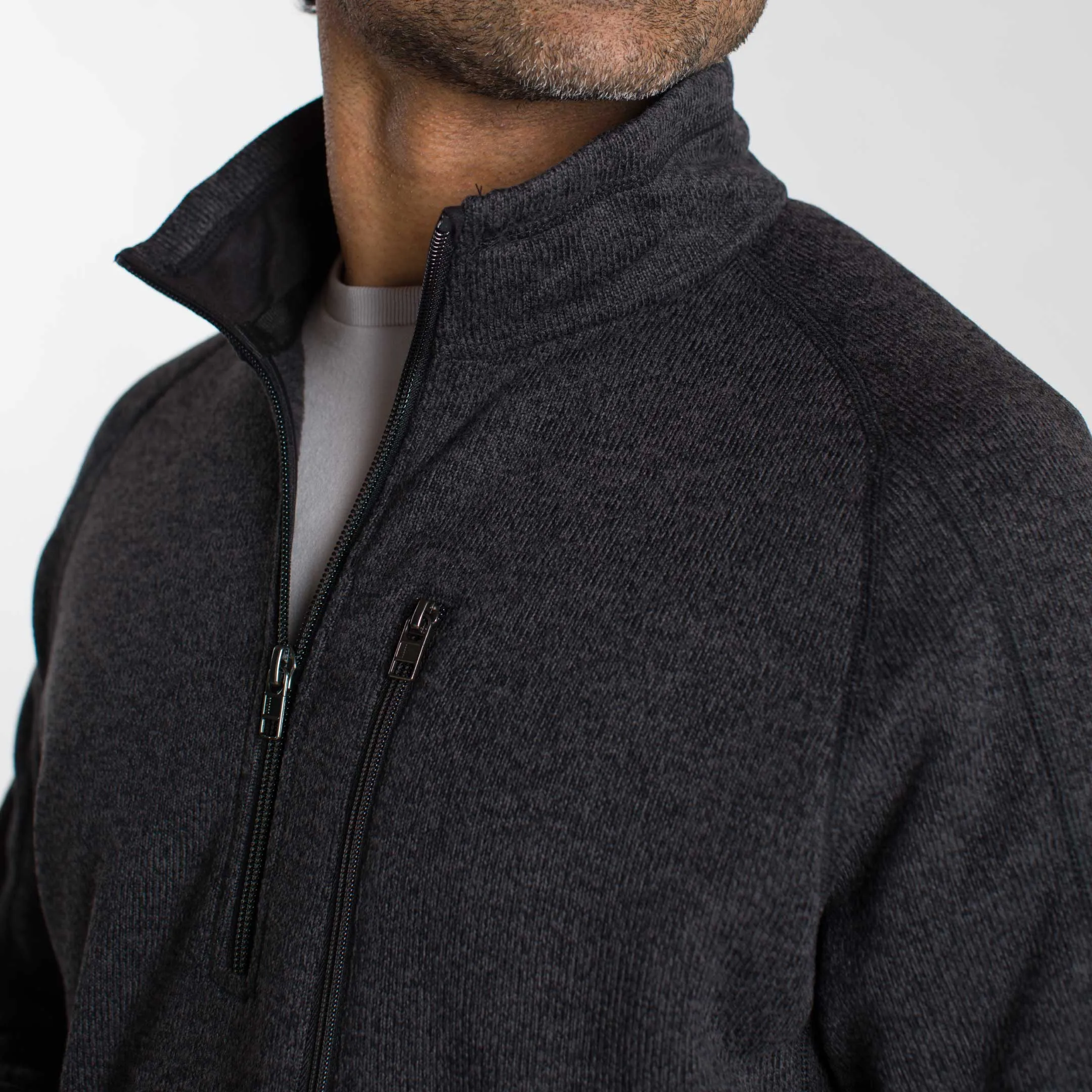 Heather Black Quarter-Zip Fleece sold by Ash & Erie product image thumbnail 4