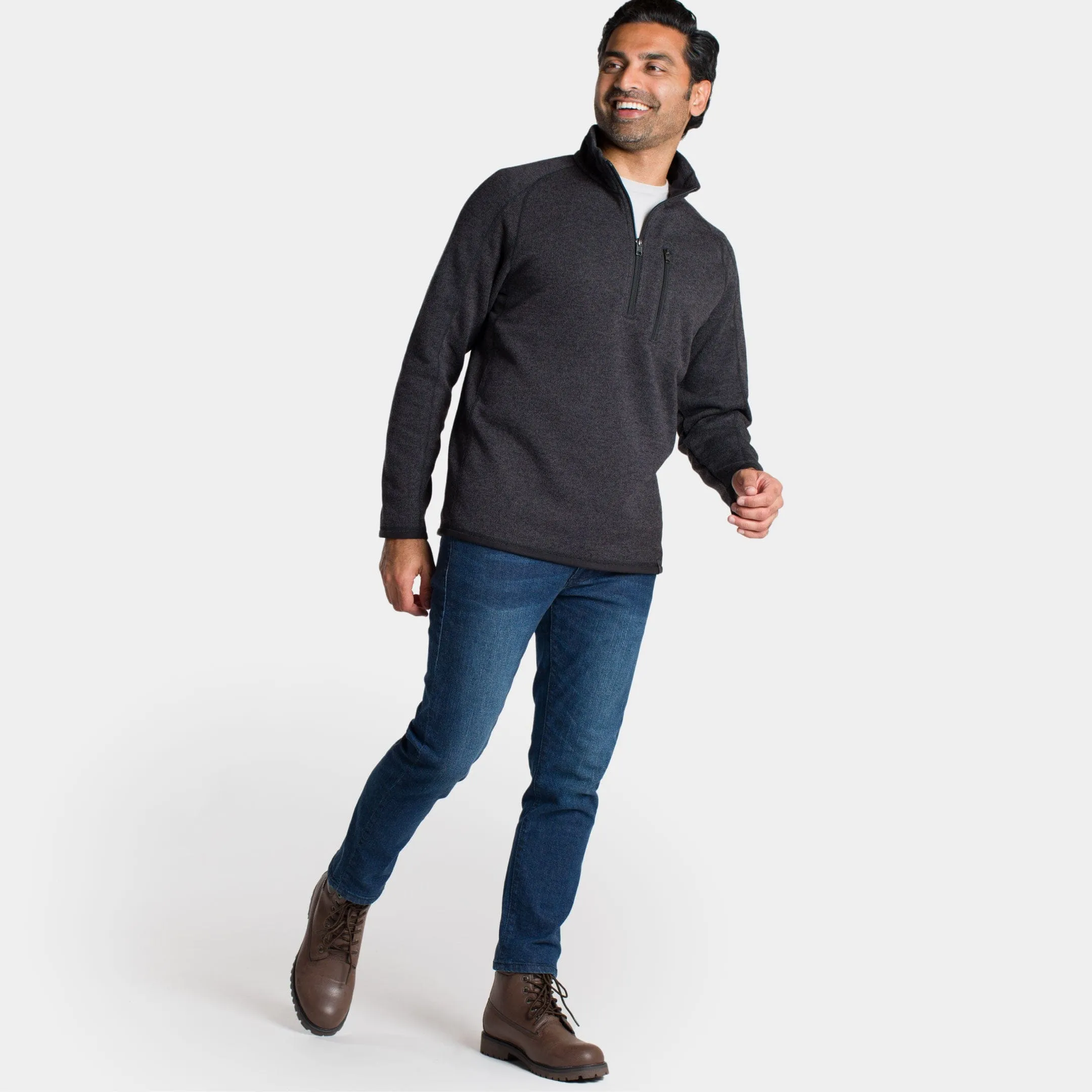 Heather Black Quarter-Zip Fleece sold by Ash & Erie product image thumbnail 2