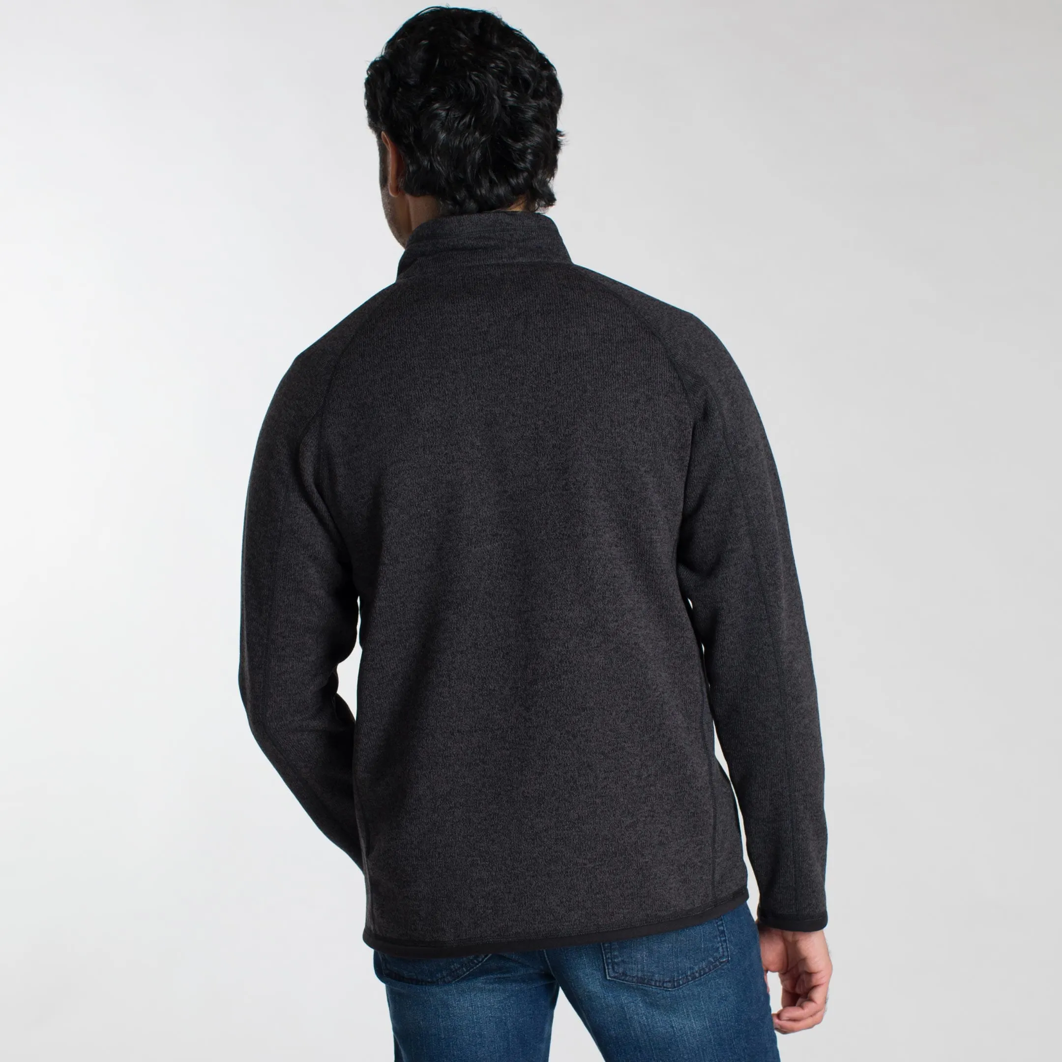 Heather Black Quarter-Zip Fleece sold by Ash & Erie product image thumbnail 3
