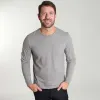 Light Grey Long Sleeve Pima Cotton Crew Neck Tee sold by Ash & Erie