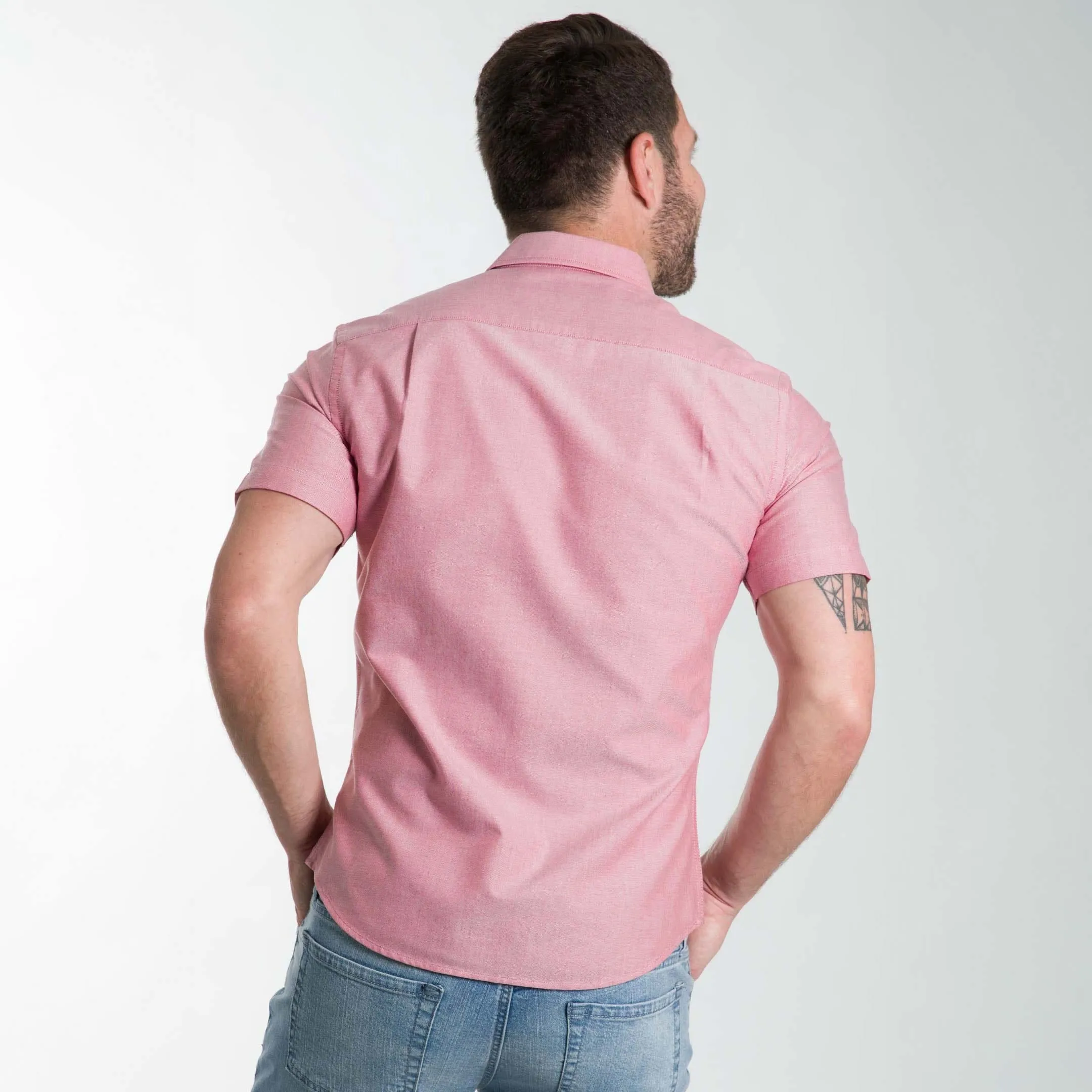 Faded Brick Oxford Wrinkle Free Short Sleeve Shirt sold by Ash & Erie product image thumbnail 3