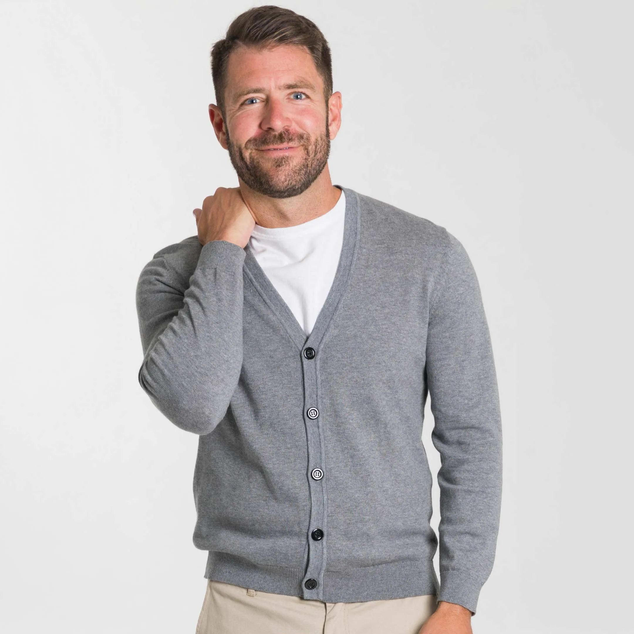 Light Grey Cardigan Sweater sold by Ash & Erie