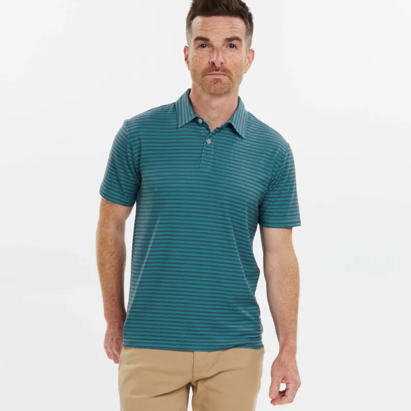 Cayman Stripes Tech Polo sold by Ash & Erie