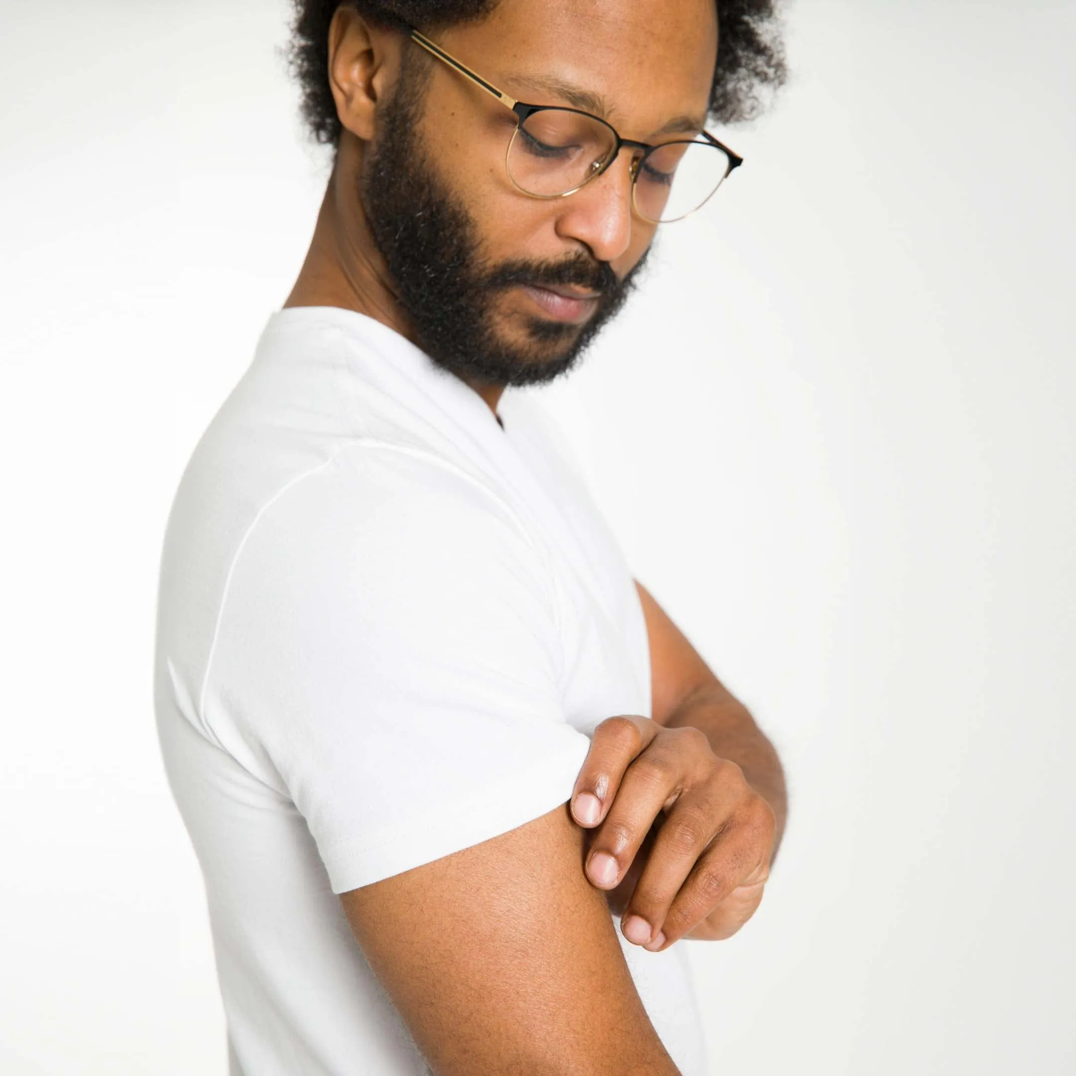 White Pima Cotton V Neck Tee sold by Ash & Erie product image thumbnail 4