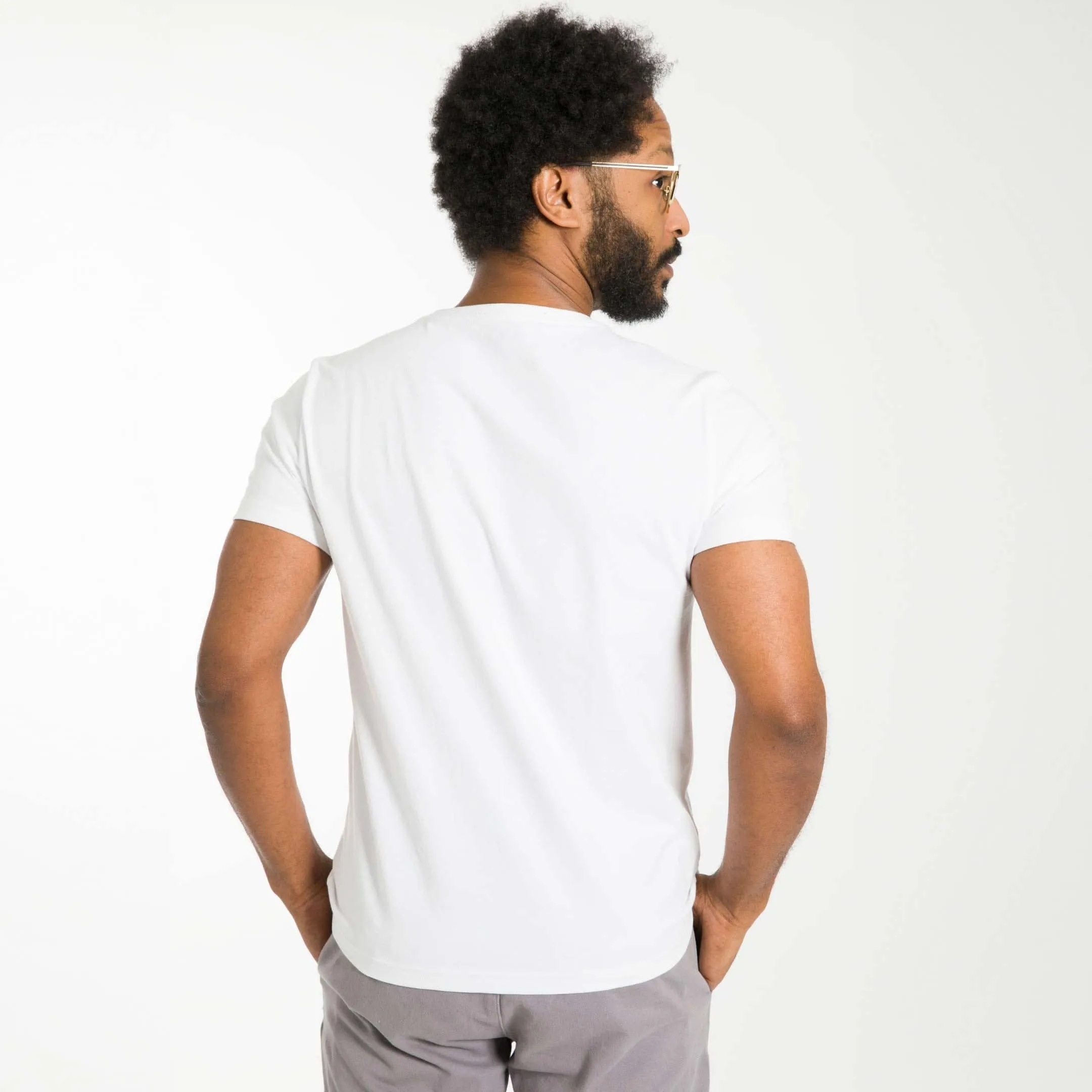 White Pima Cotton V Neck Tee sold by Ash & Erie product image thumbnail 3