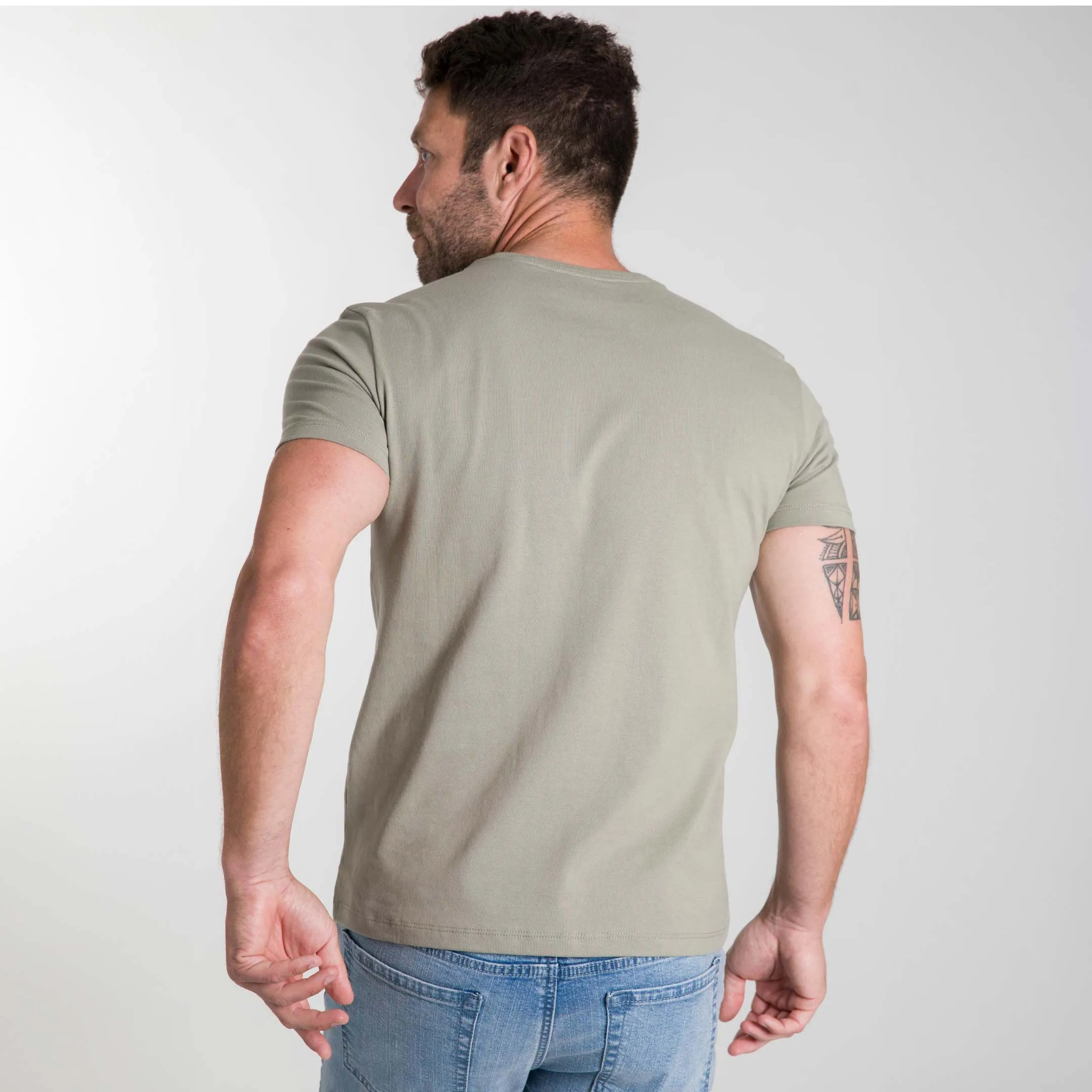 Sage Green Pima Cotton Crew Neck Tee sold by Ash & Erie product image thumbnail 3