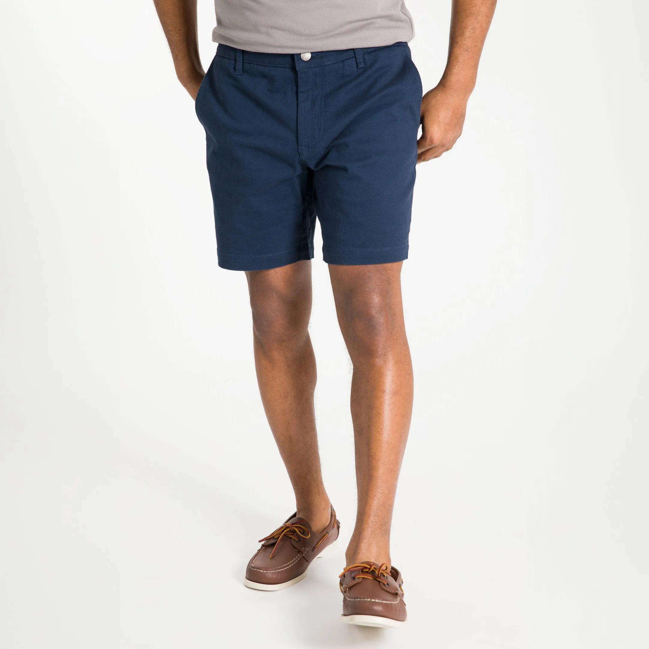 True Navy Lightweight Stretch Chino Short sold by Ash & Erie