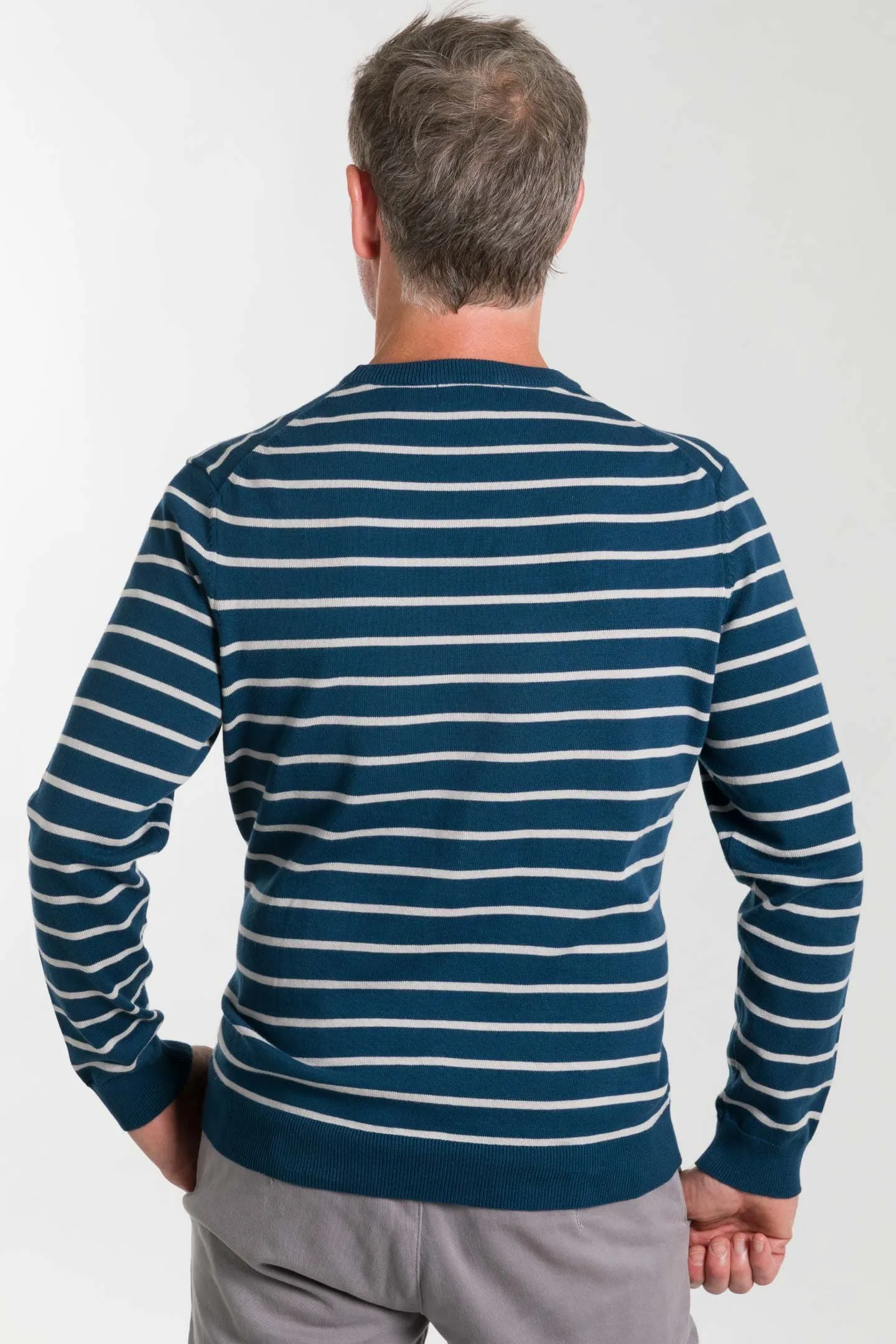 Navy Stripes Cotton Sweater sold by Ash & Erie product image thumbnail 4