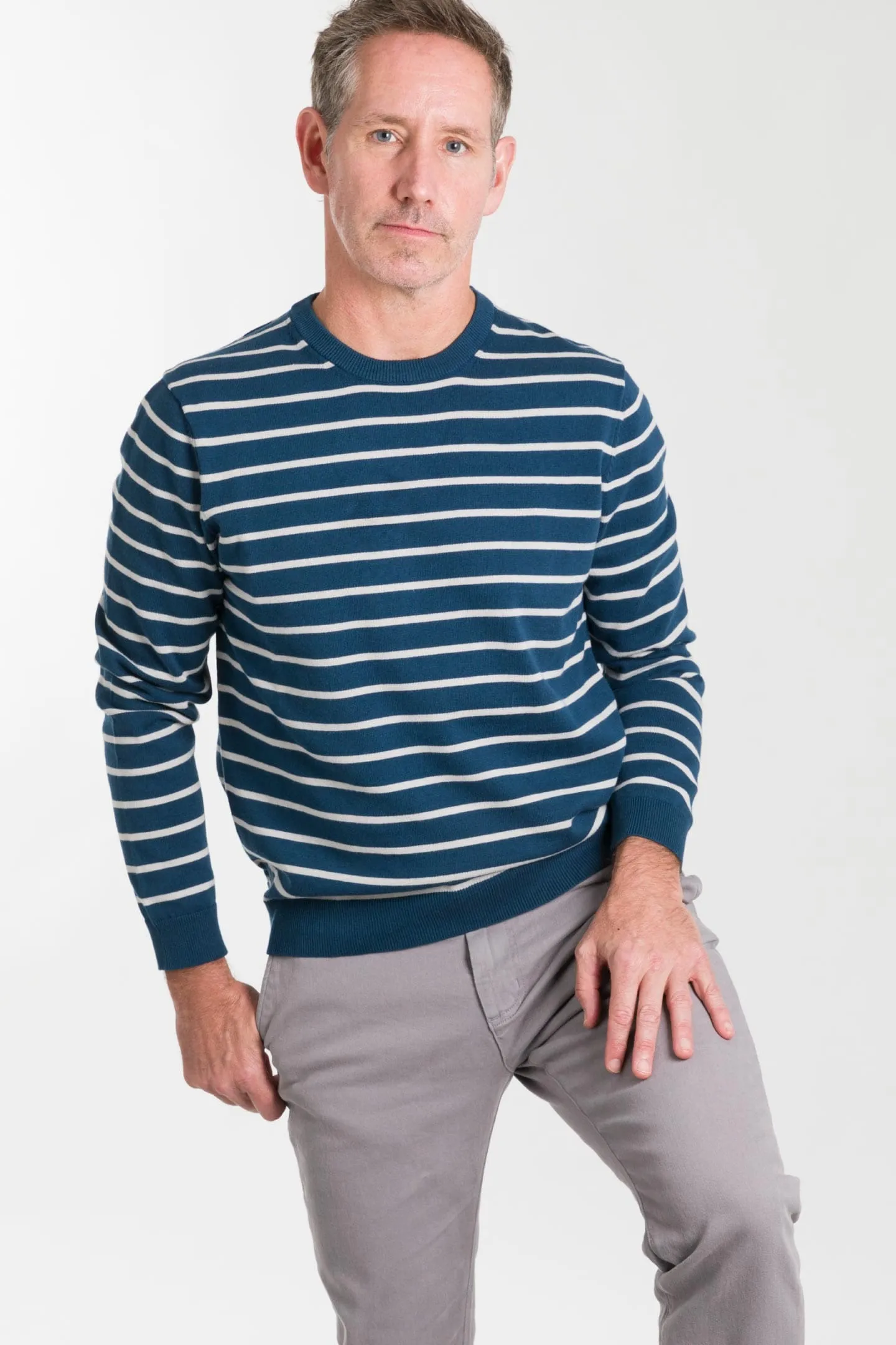 Navy Stripes Cotton Sweater sold by Ash & Erie