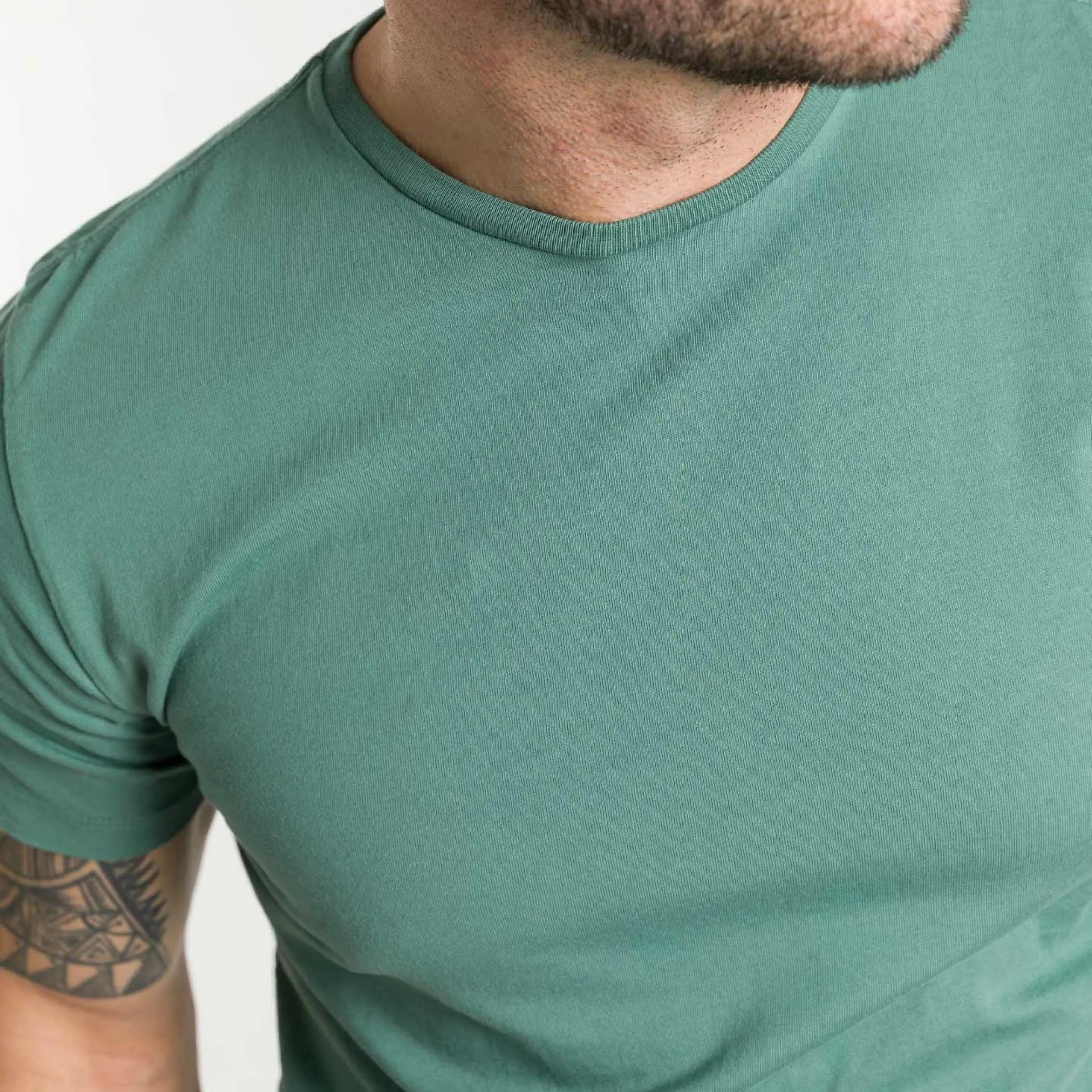 Blue Green Pima Cotton Crew Neck Tee sold by Ash & Erie product image thumbnail 4