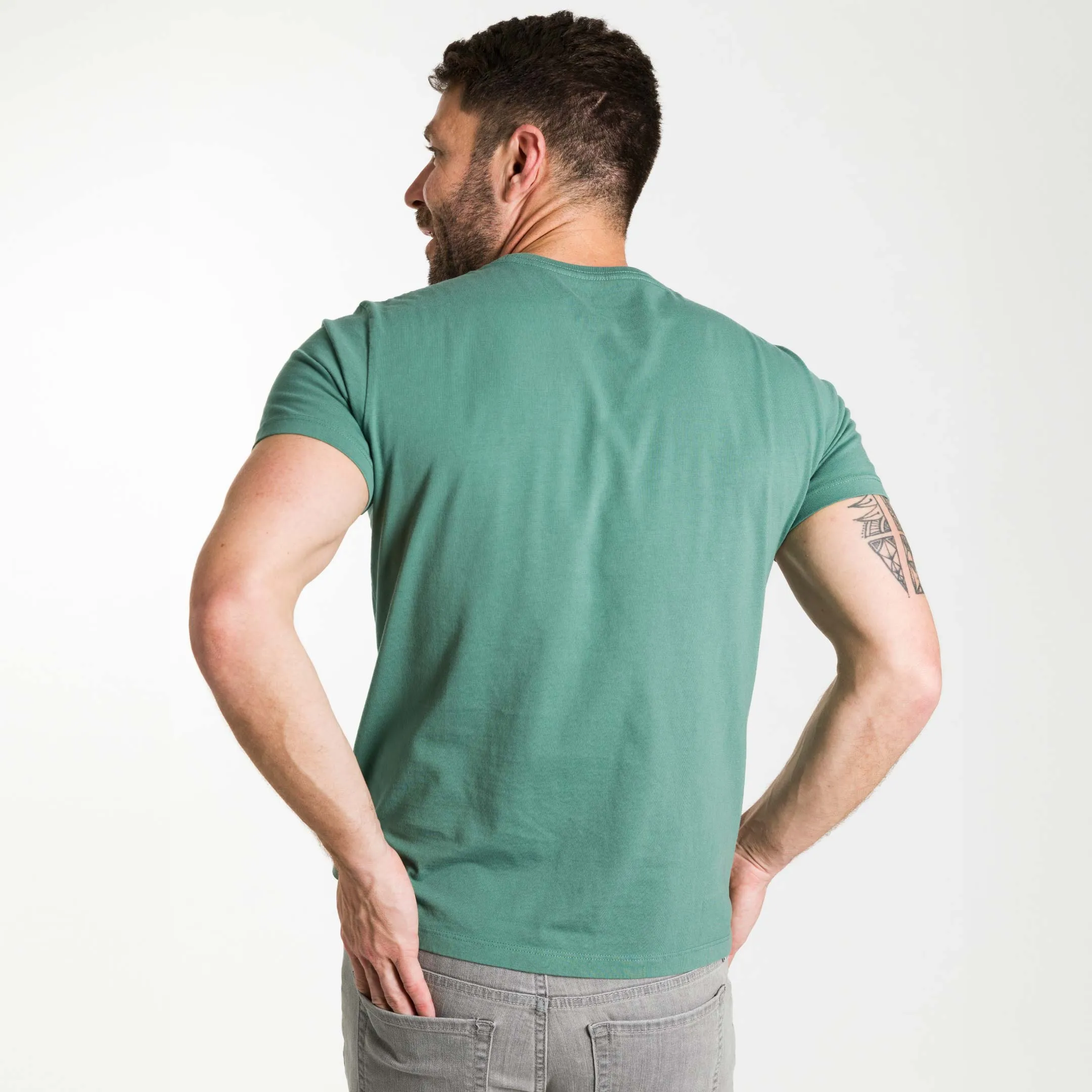 Blue Green Pima Cotton Crew Neck Tee sold by Ash & Erie product image thumbnail 3
