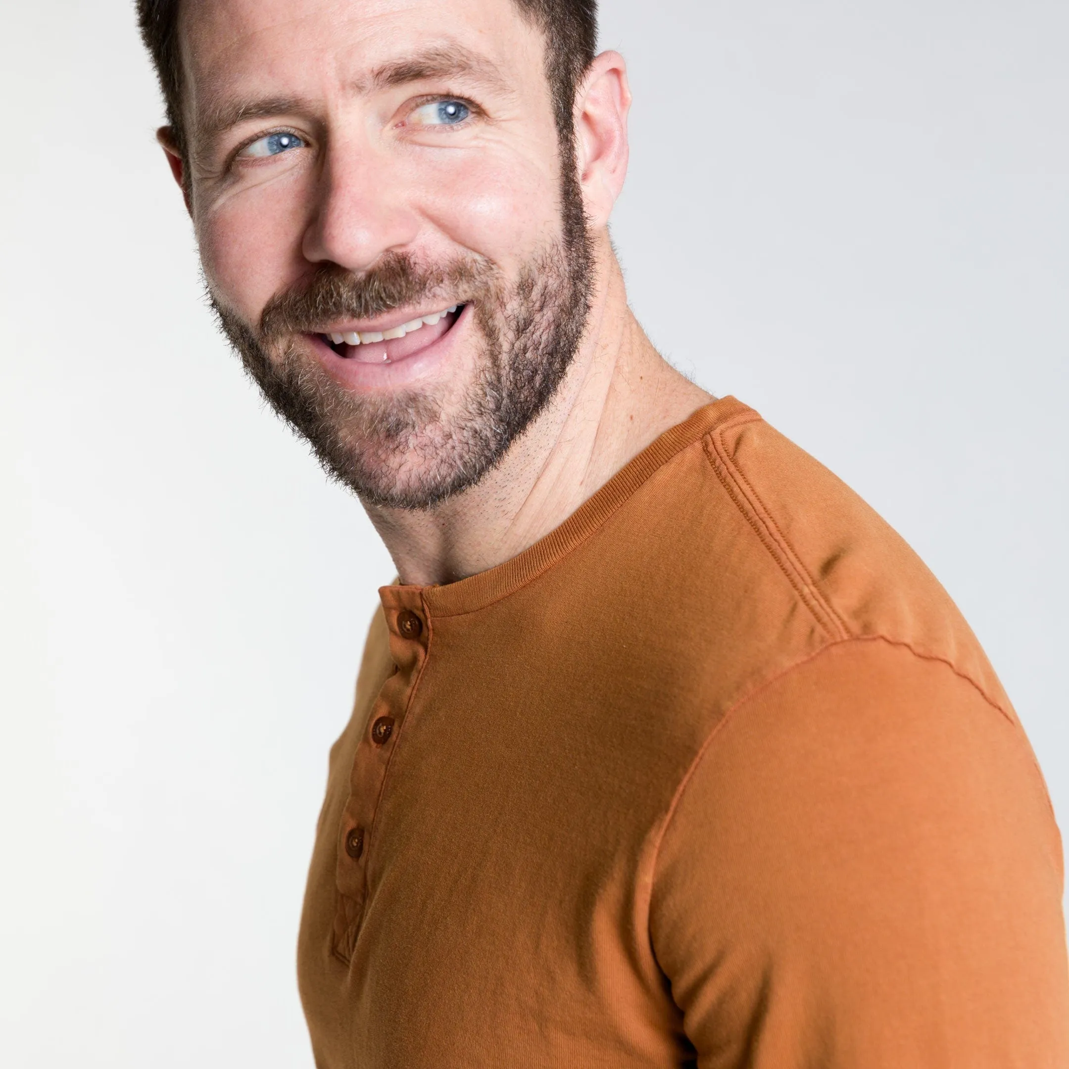 Rust Long Sleeve Pima Cotton Henley sold by Ash & Erie product image thumbnail 5