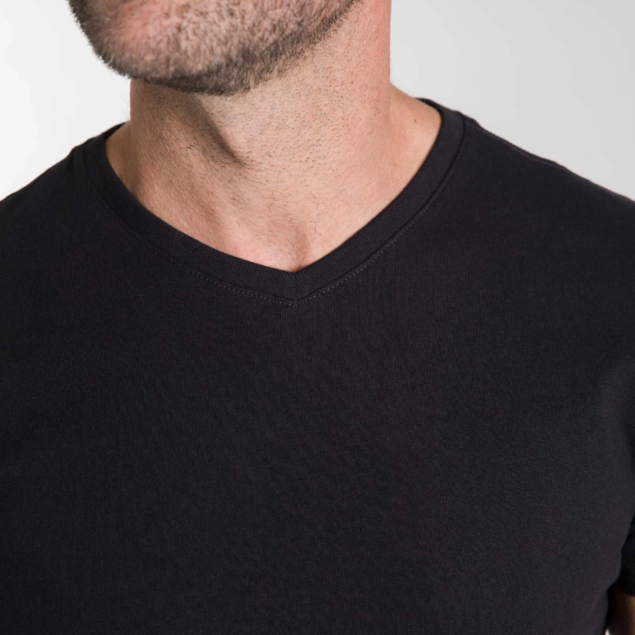 Black Pima Cotton V Neck Tee sold by Ash & Erie product image thumbnail 5