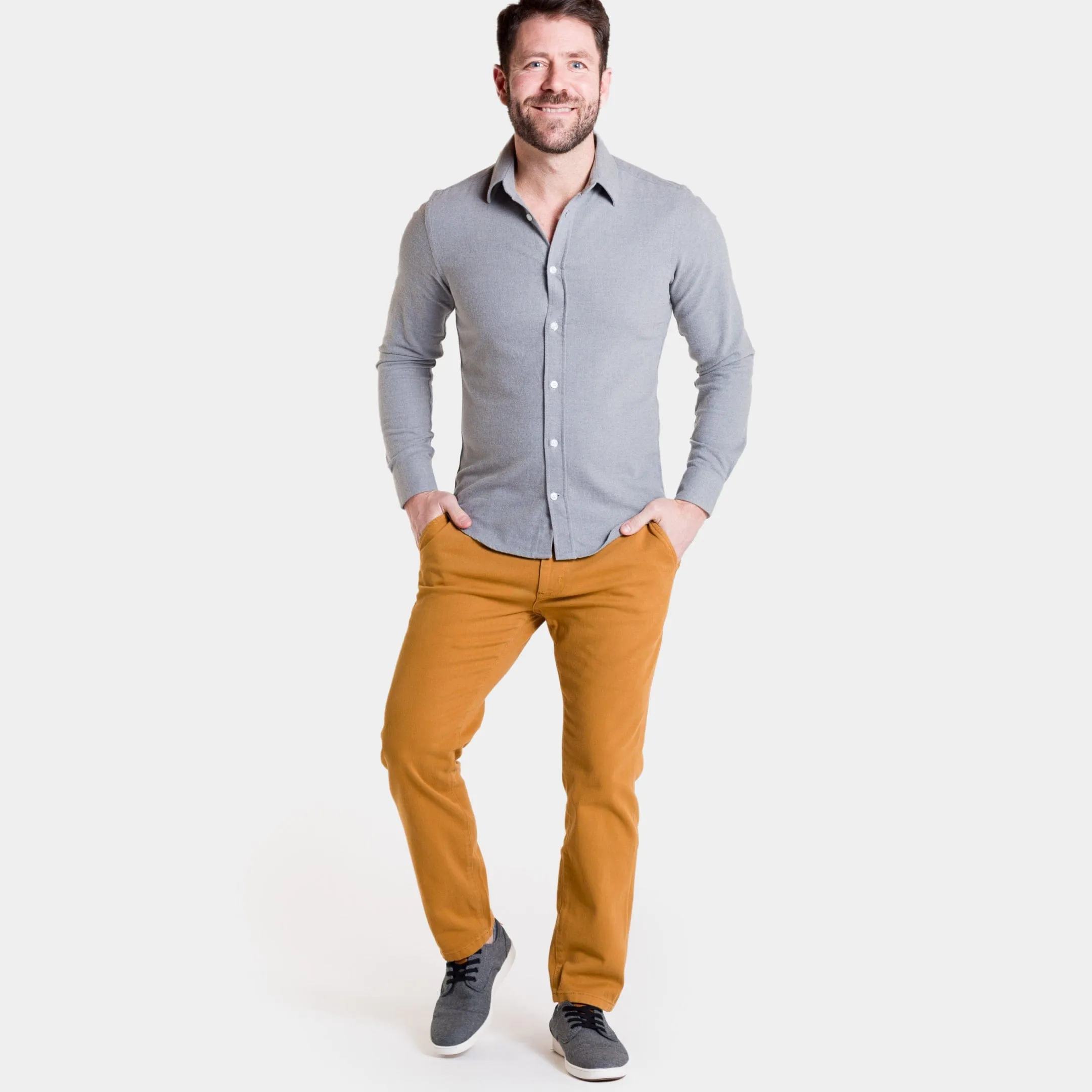 Golden Brown Washed Stretch Chino sold by Ash & Erie product image thumbnail 3