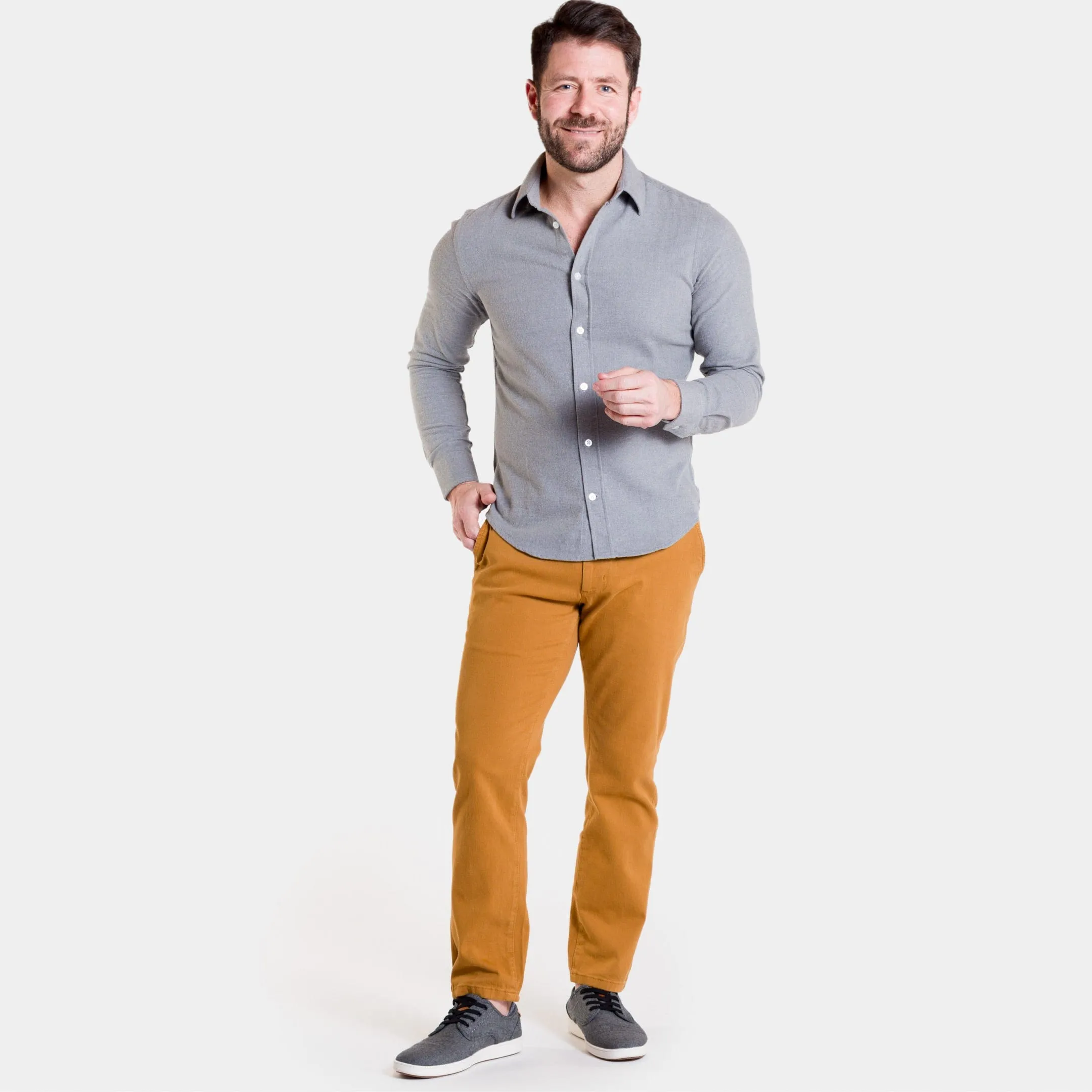 Golden Brown Washed Stretch Chino sold by Ash & Erie product image thumbnail 2