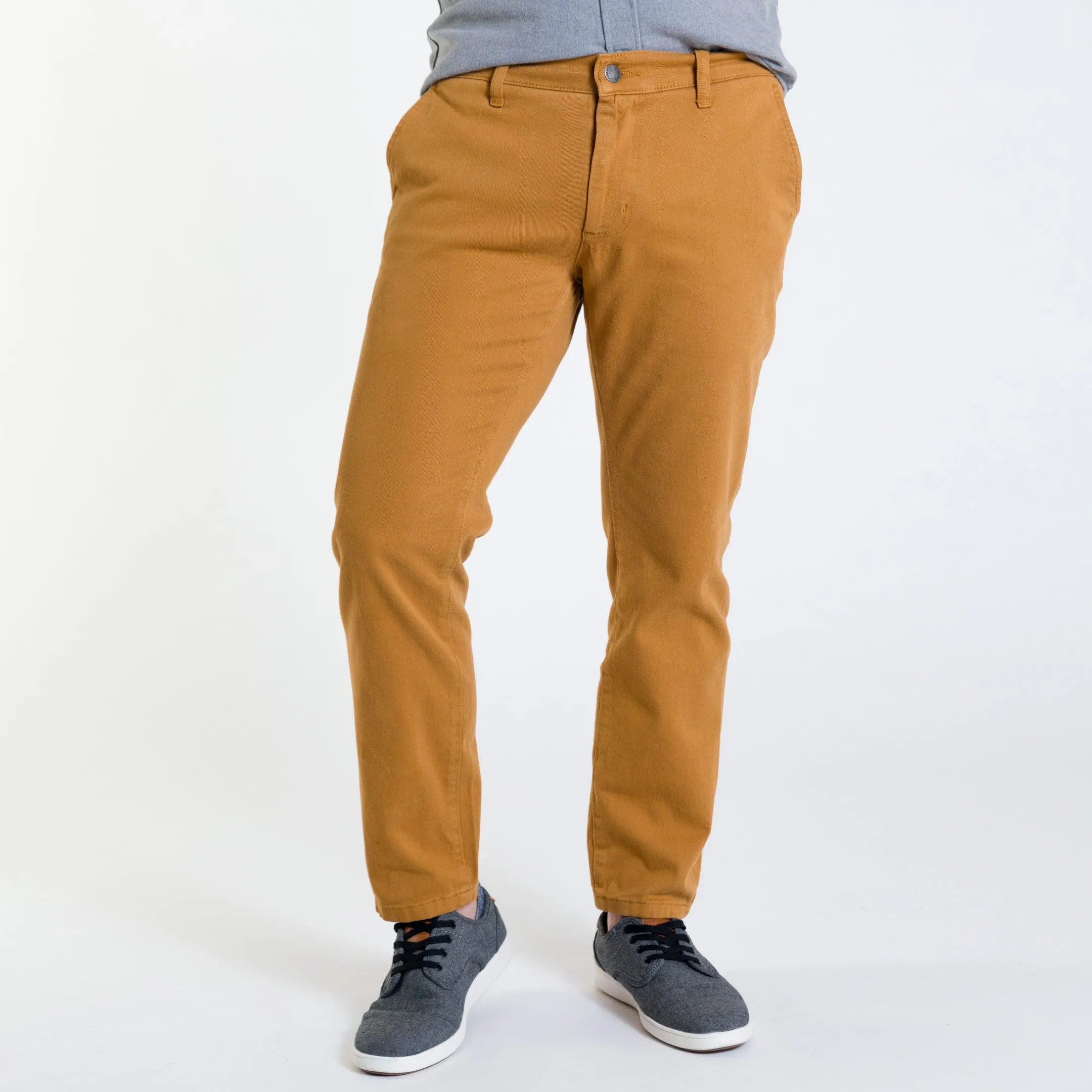 Golden Brown Washed Stretch Chino sold by Ash & Erie