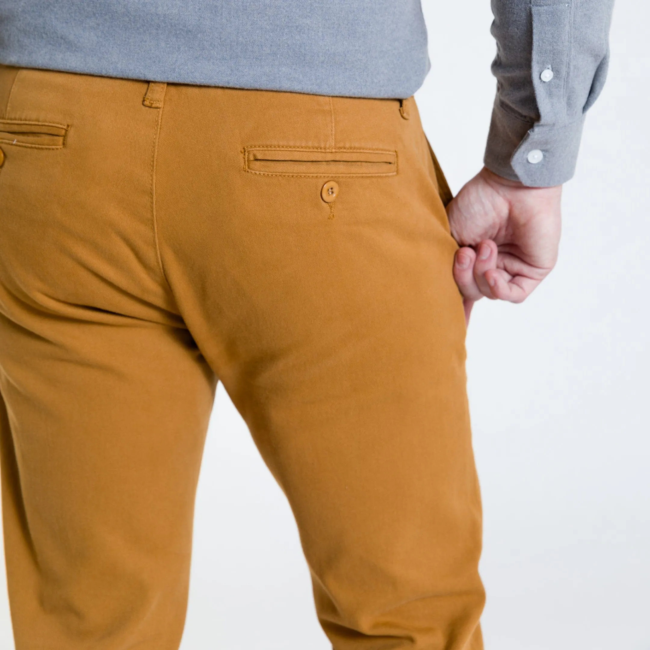 Golden Brown Washed Stretch Chino sold by Ash & Erie product image thumbnail 5