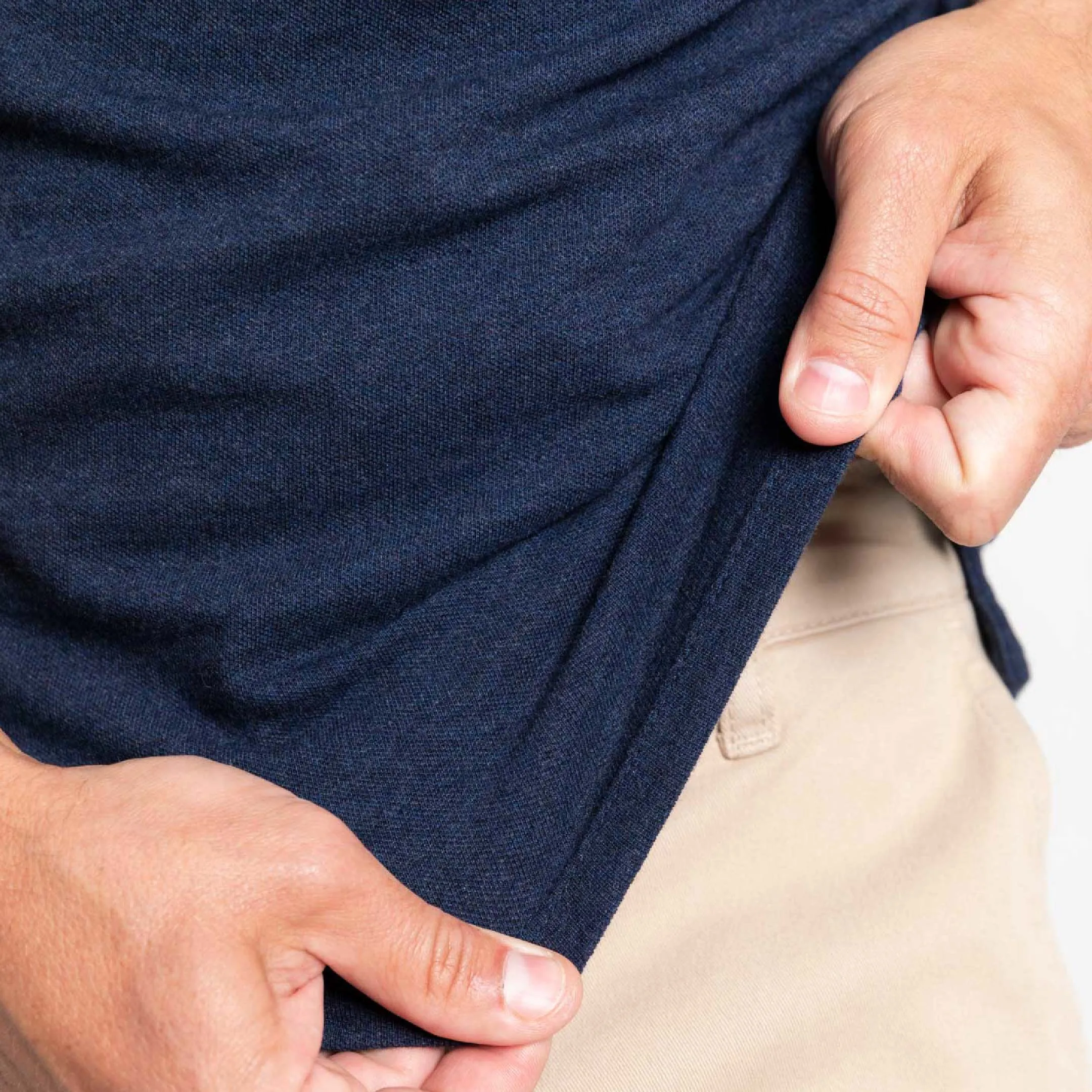 Heather Navy Pique Polo sold by Ash & Erie product image thumbnail 5