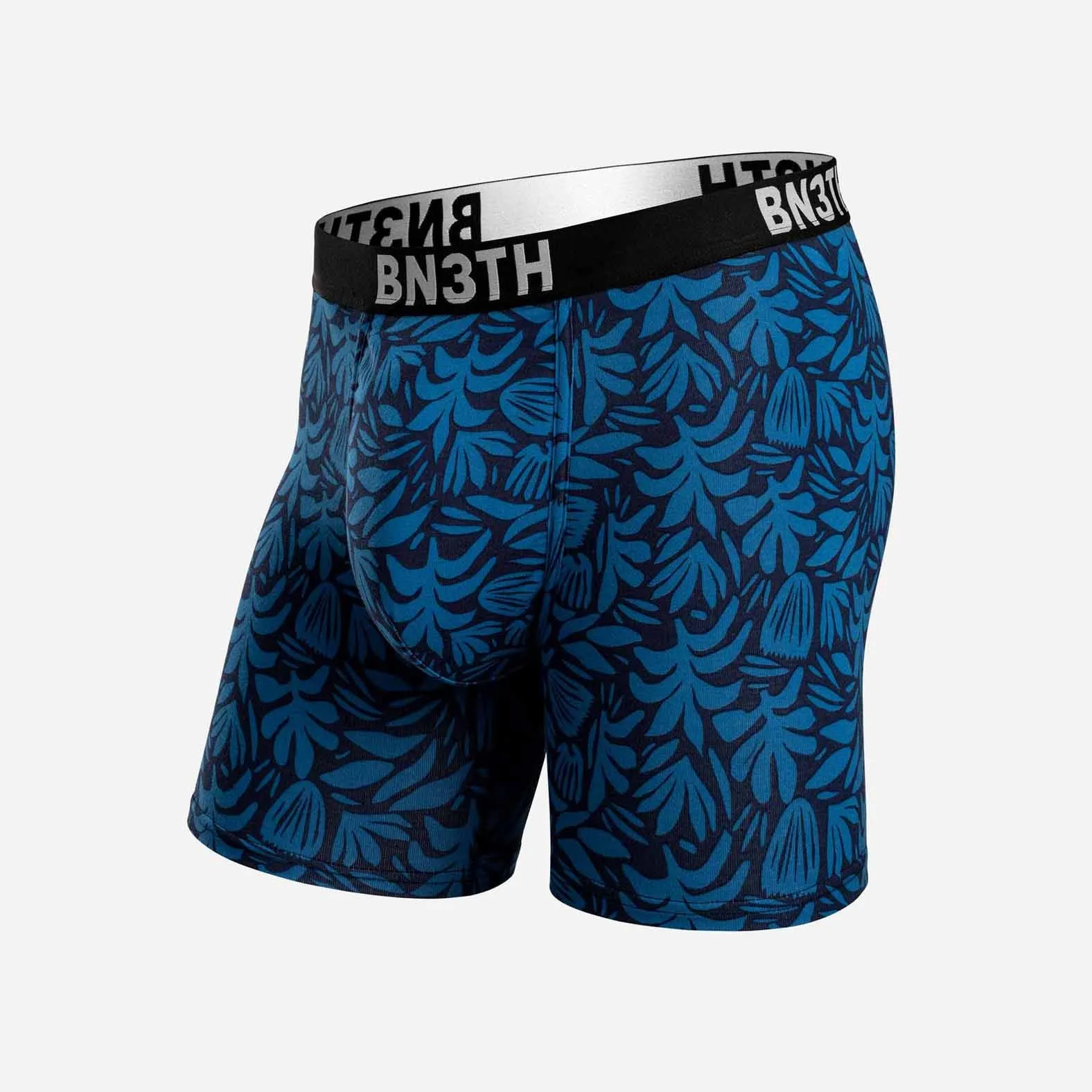 OUTSET BOXER BRIEF: ABSTRACT TROPICAL NAVY sold by BN3TH