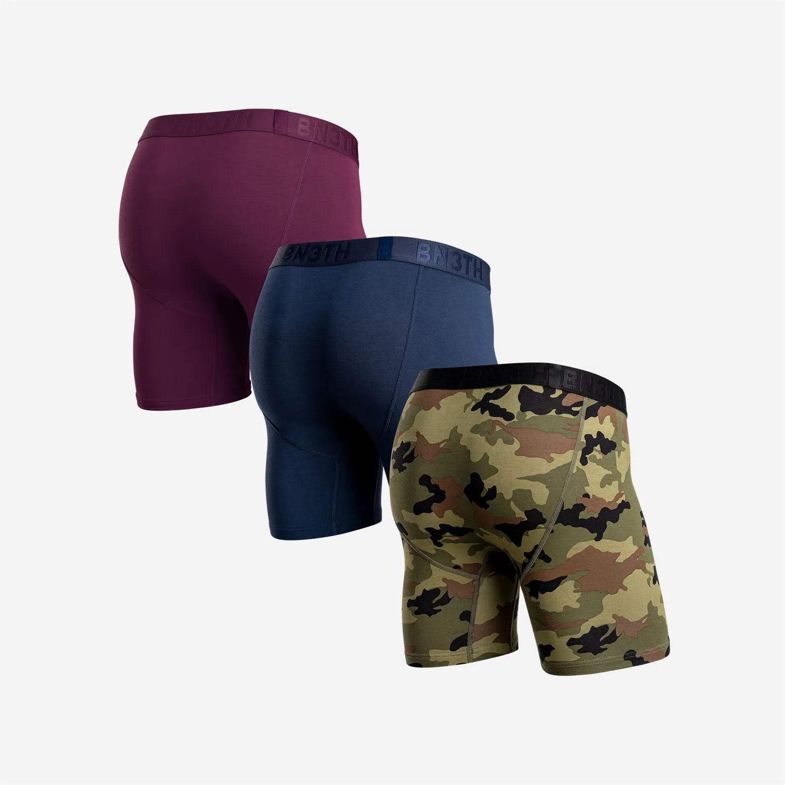 CLASSIC BOXER BRIEF: NAVY/CABERNET/CAMO GREEN 3 PACK sold by BN3TH product image thumbnail 3