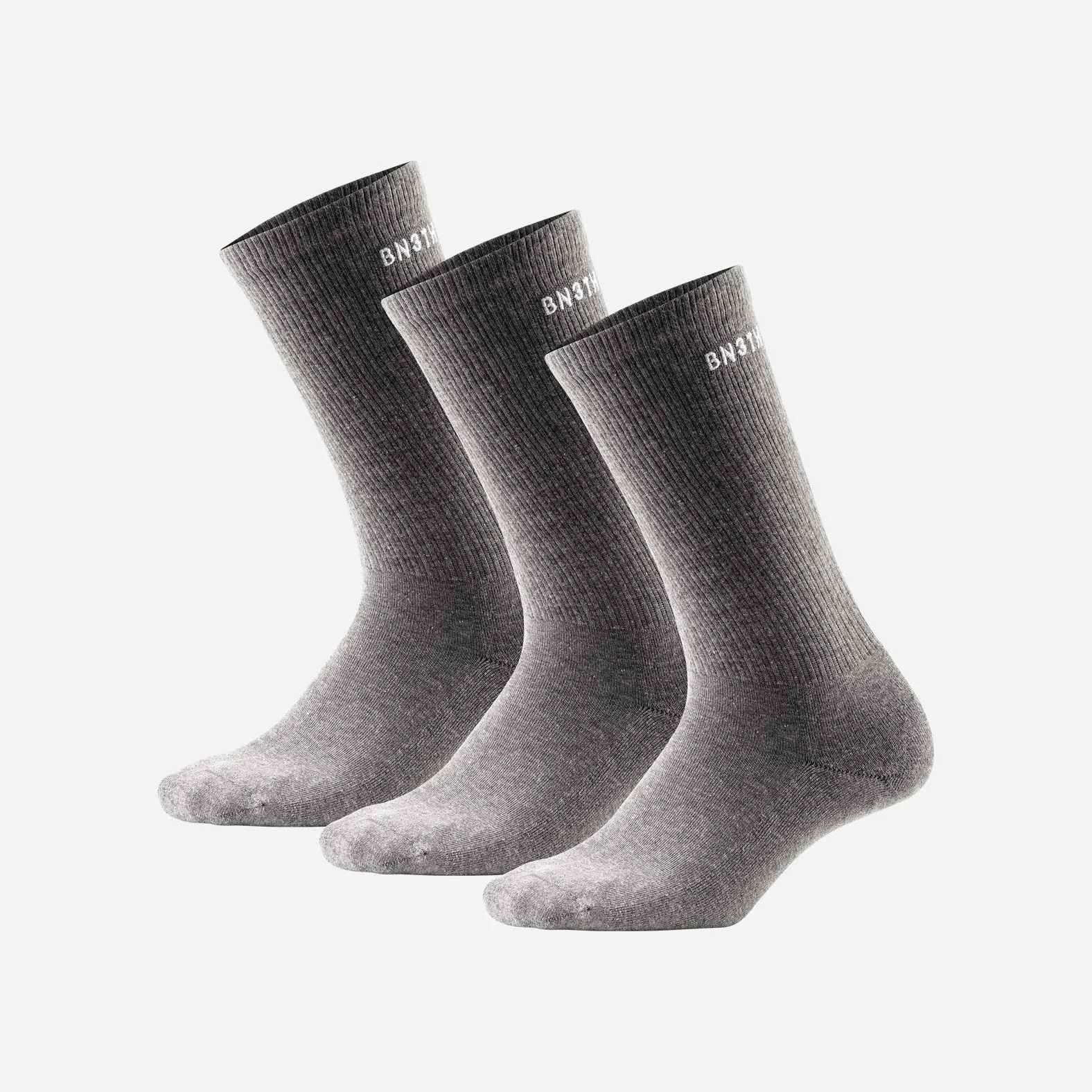 Classic Crew Sock: Heather Gray 3 Pack sold by BN3TH