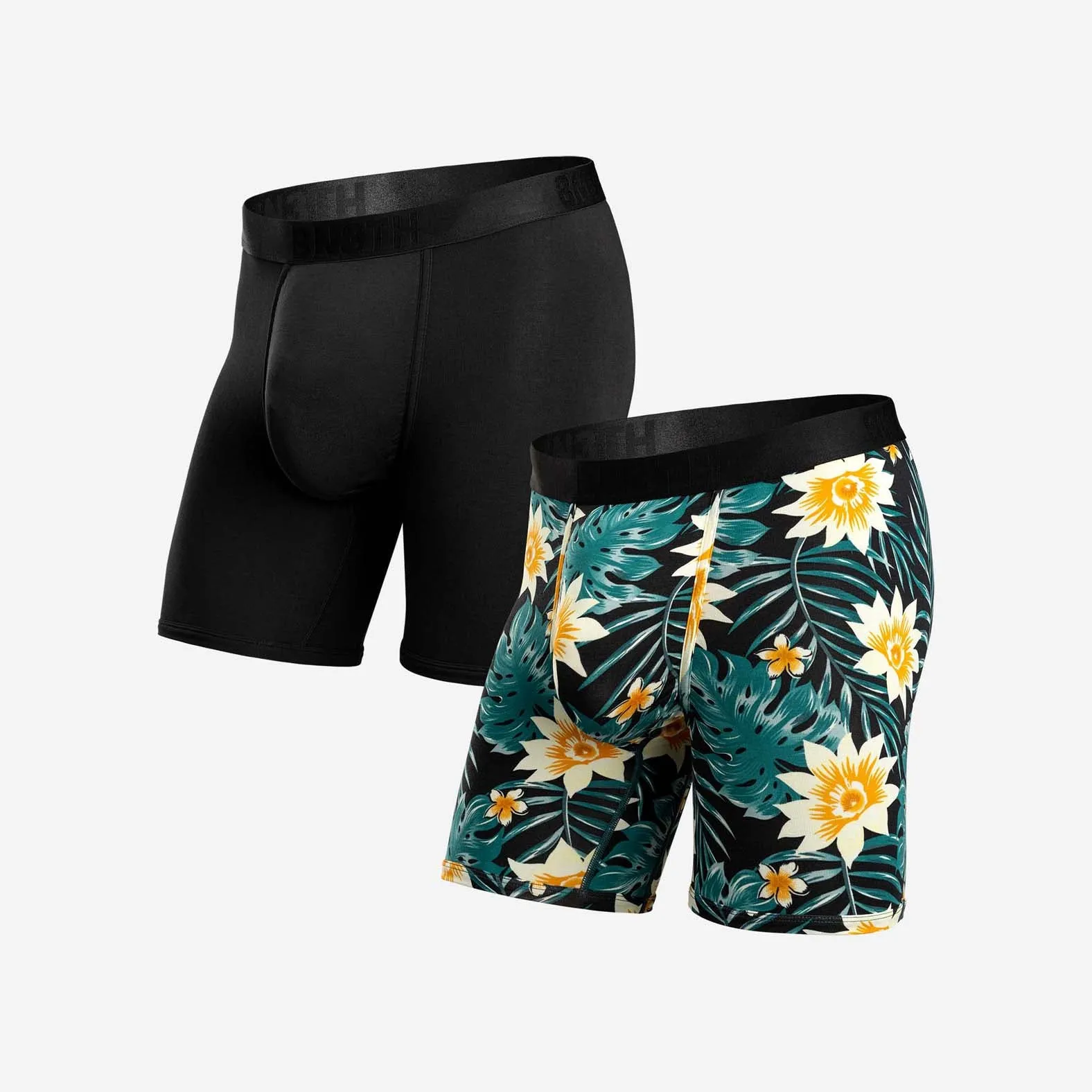CLASSIC BOXER BRIEF: BLACK/TROPICAL FLORAL BLACK 2 PACK sold by BN3TH