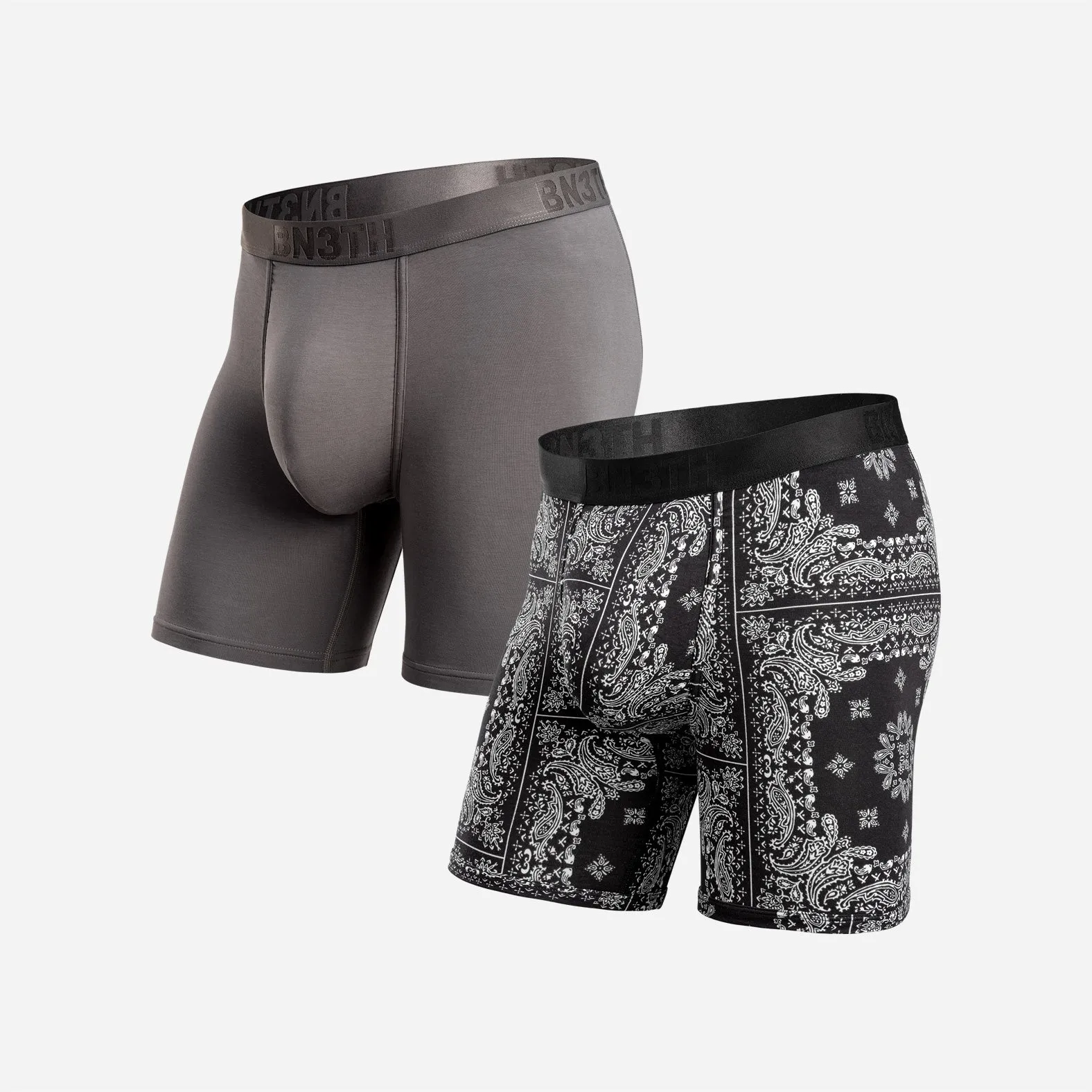 CLASSIC BOXER BRIEF: GARGOYLE/BANDANA BLACK 2 PACK sold by BN3TH