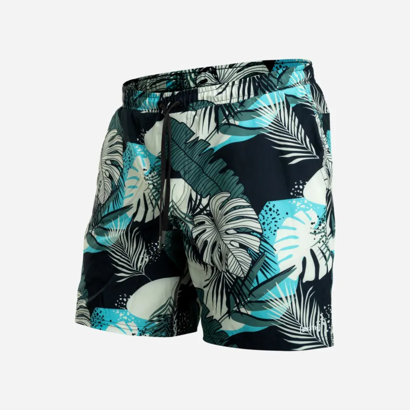 Agua Volley 2N1 Swim Short 7": Fronds Dark Navy sold by BN3TH