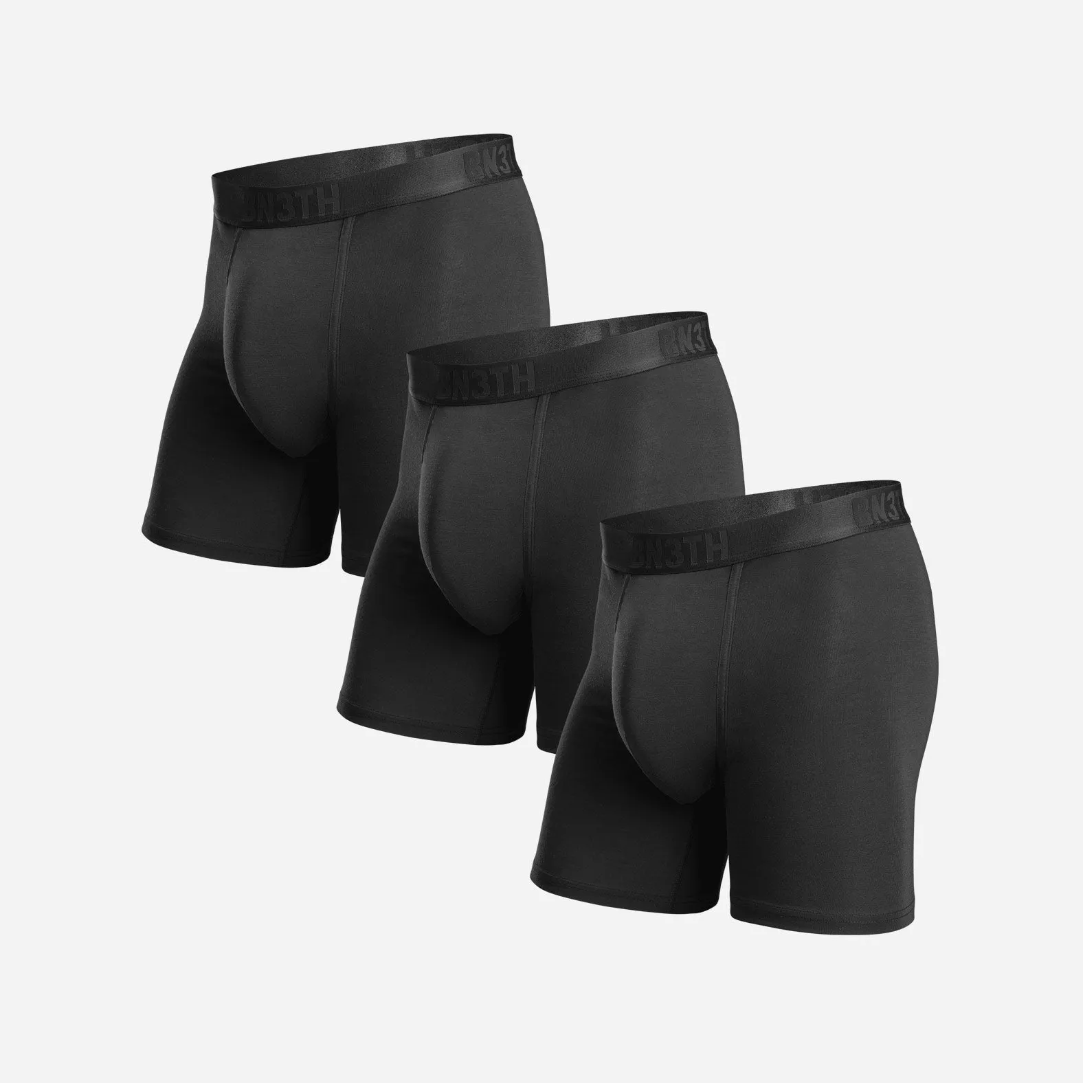 Essentials Boxer Brief: Black 3 Pack sold by BN3TH
