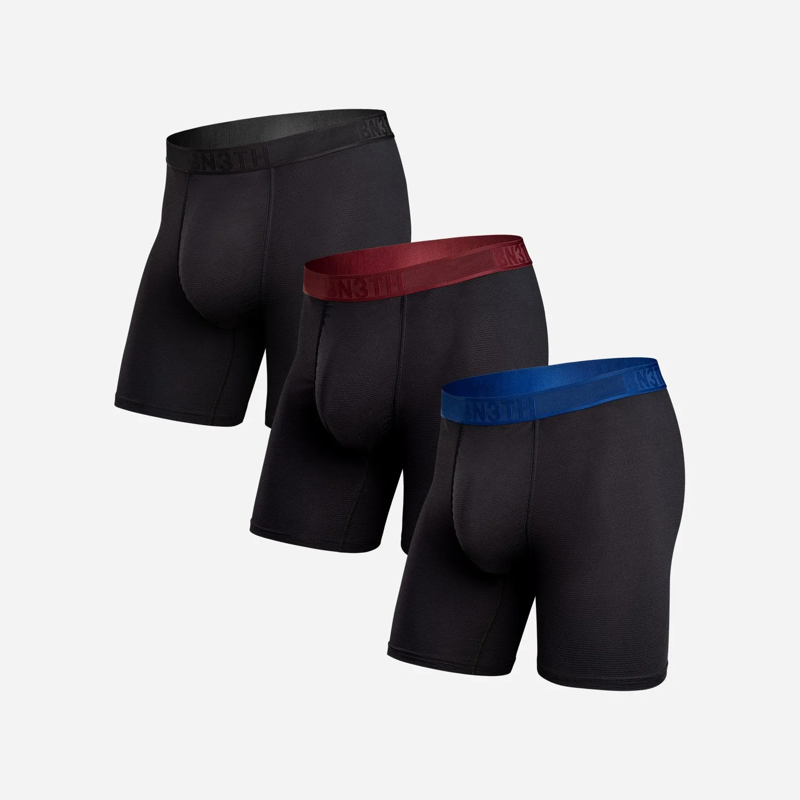 Pro Flex Boxer Brief: Black/Recovery/Rhubarb 3 Pack sold by BN3TH