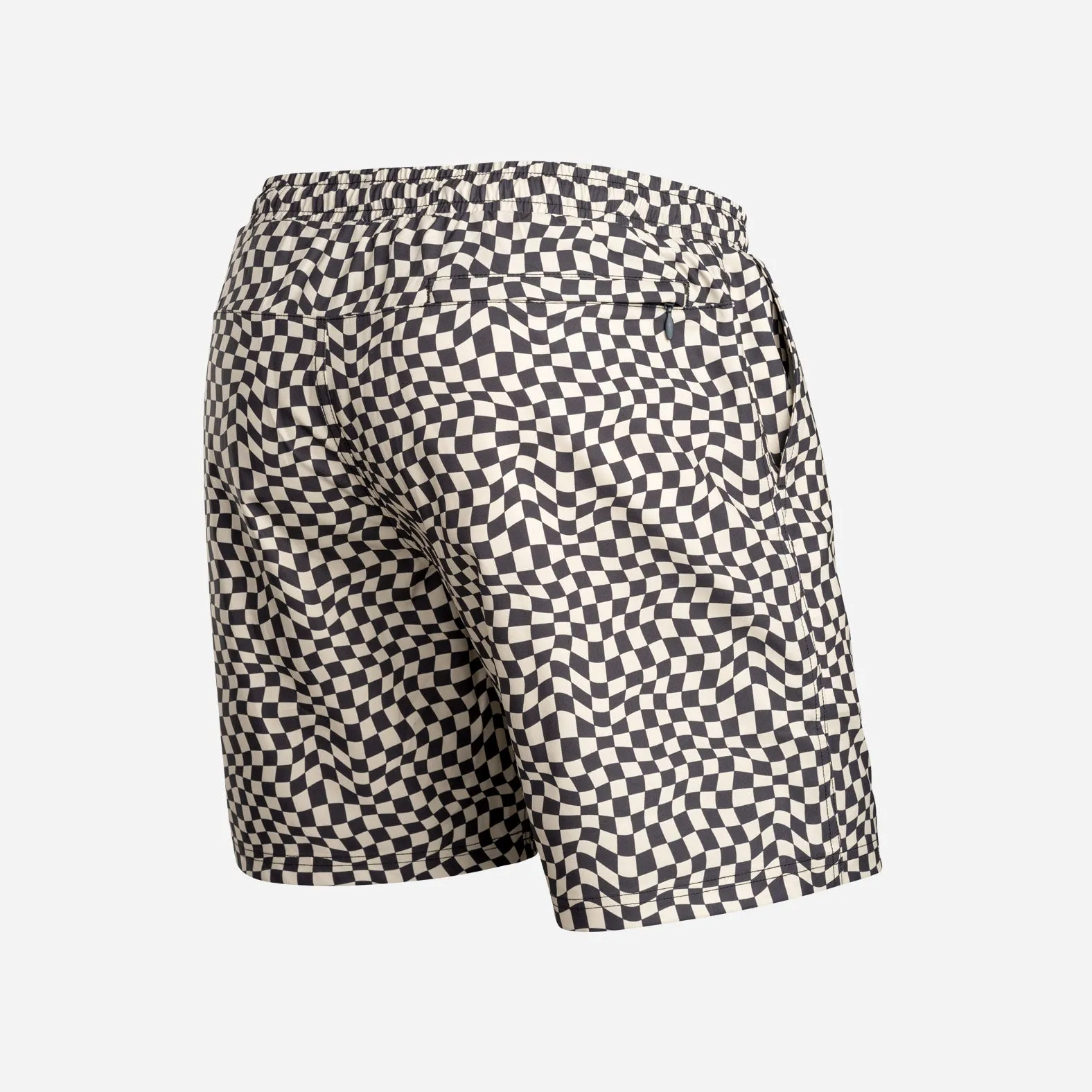 Agua Volley X 2N1 Swim Short 7”: Warped Checker Vanilla sold by BN3TH product image thumbnail 3