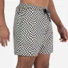 Agua Volley X 2N1 Swim Short 7”: Warped Checker Vanilla sold by BN3TH