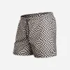 Agua Volley X 2N1 Swim Short 5”: Warped Checker Vanilla sold by BN3TH