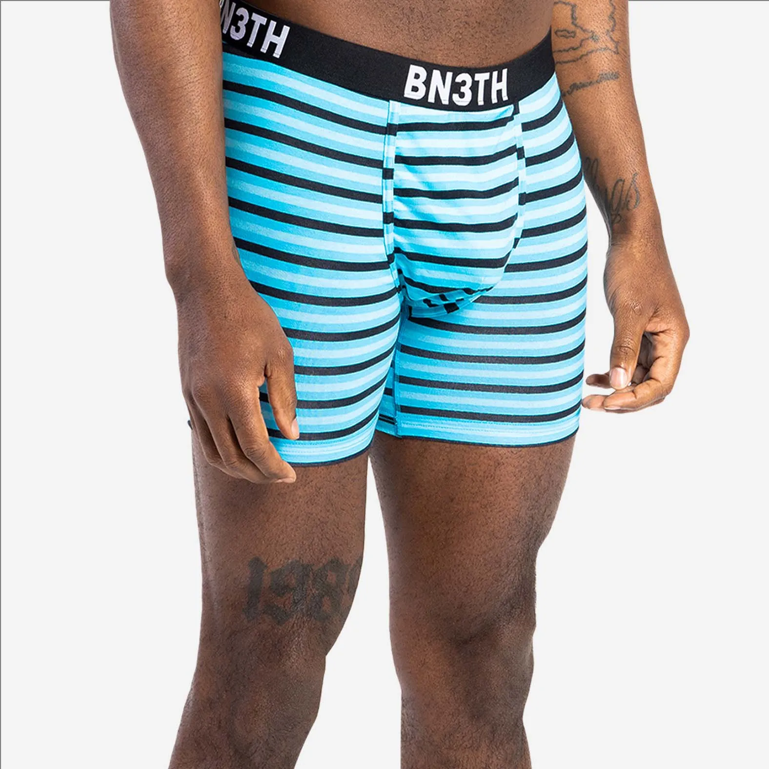 OUTSET BOXER BRIEF: MINI TRICOLOR STRIPE TURQUOISE sold by BN3TH product image thumbnail 2