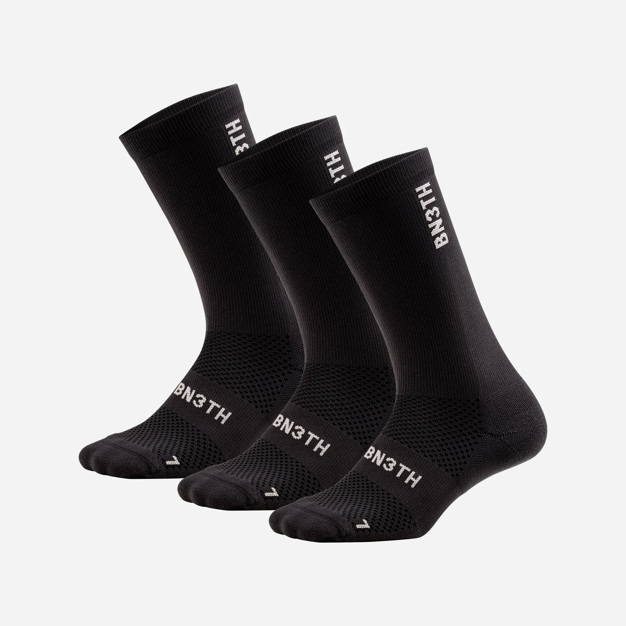 Pro Crew Sock: Black 3 Pack sold by BN3TH