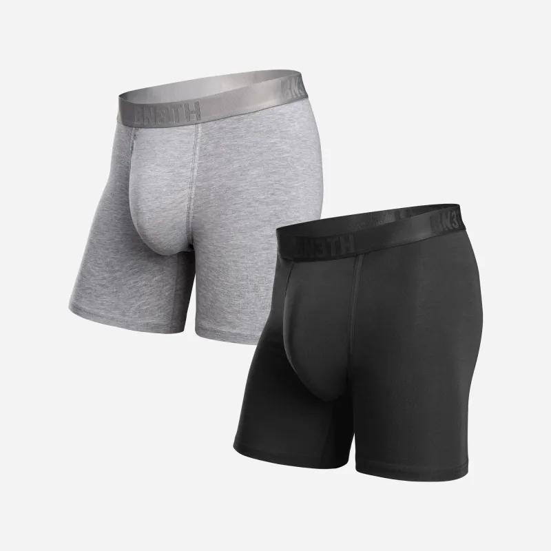 Classic Essentials Boxer Brief : Black/Heather Grey 2 Pack sold by BN3TH