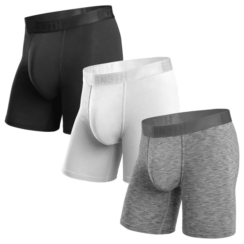 Classic Essentials Boxer Brief : Black/Heather Grey/White 3 Pack sold by BN3TH