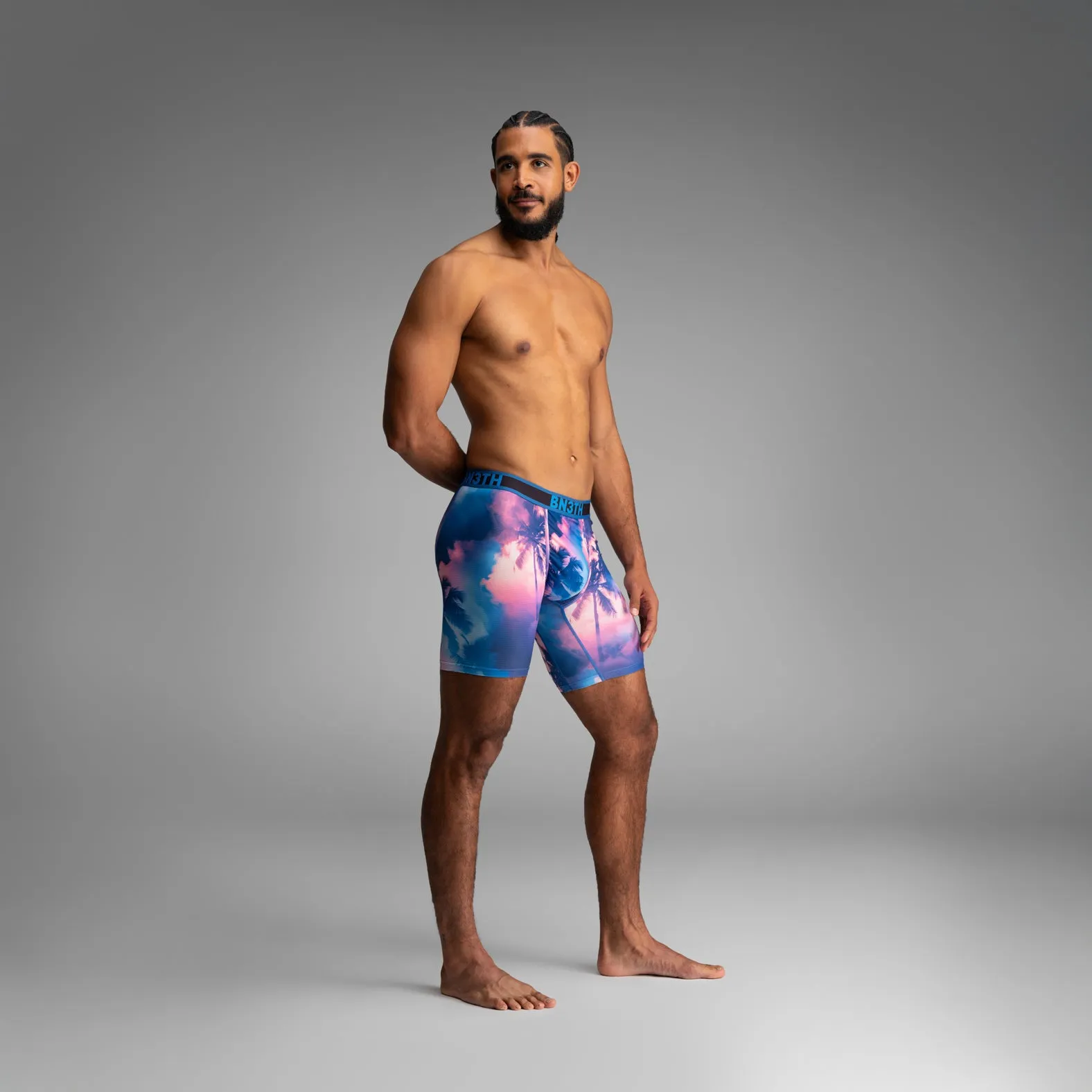 Pro Flex Max Boxer Brief: Smokey Palms-Blue Lolite sold by BN3TH product image thumbnail 4