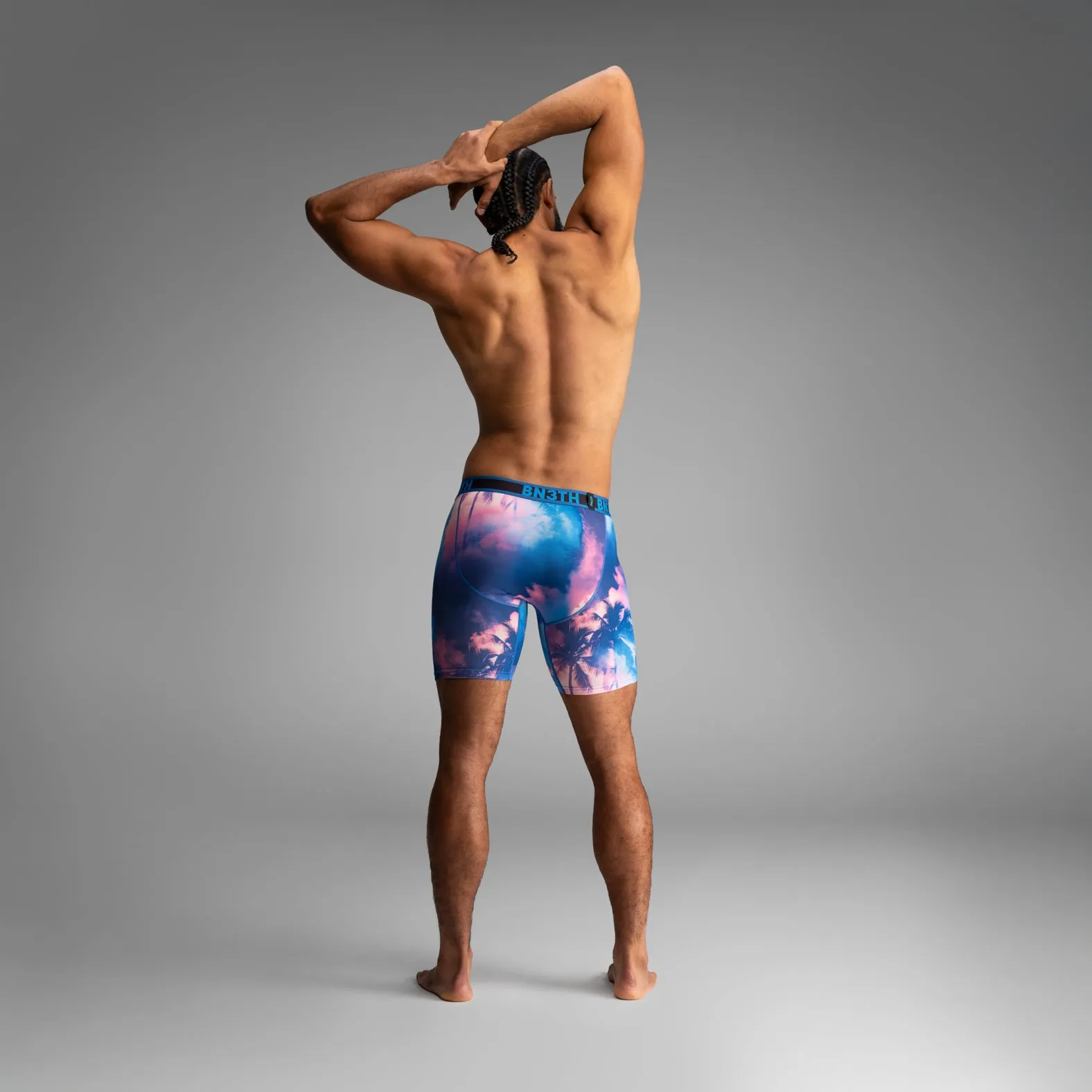Pro Flex Max Boxer Brief: Smokey Palms-Blue Lolite sold by BN3TH product image thumbnail 5