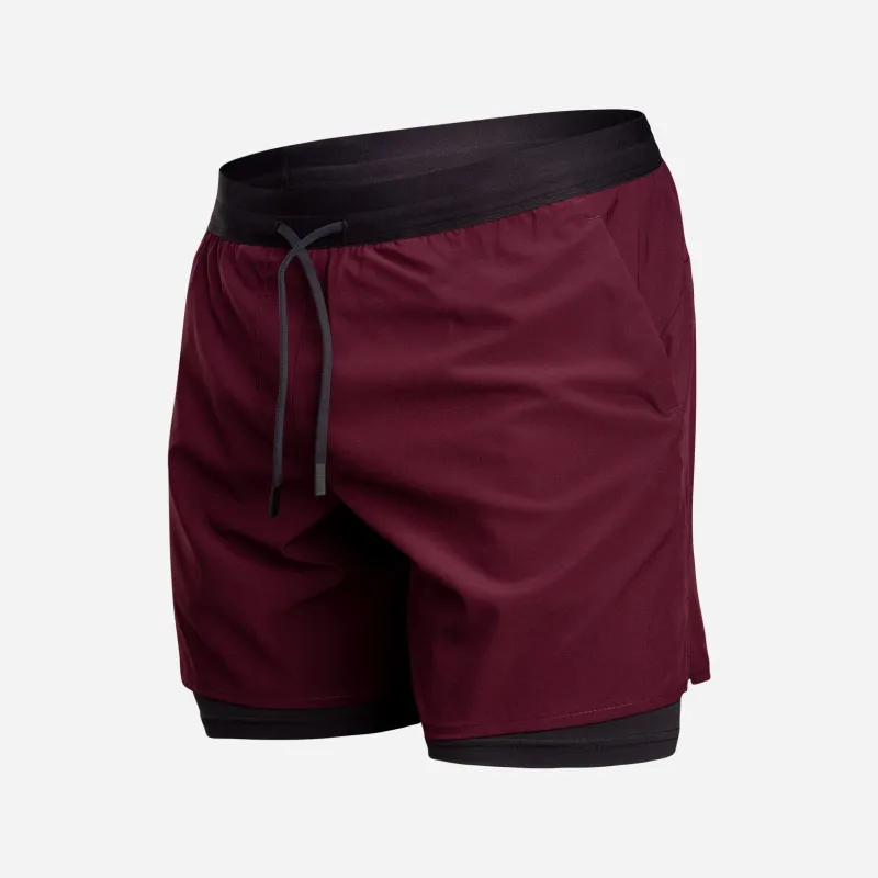Session 7" Training Short 2N1 : Wine Red made by BN3TH