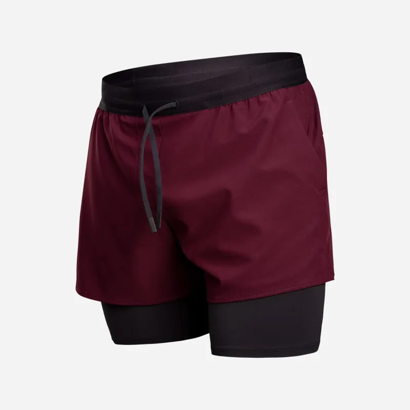 Session 5" Training Short 2N1 : Wine Red made by BN3TH