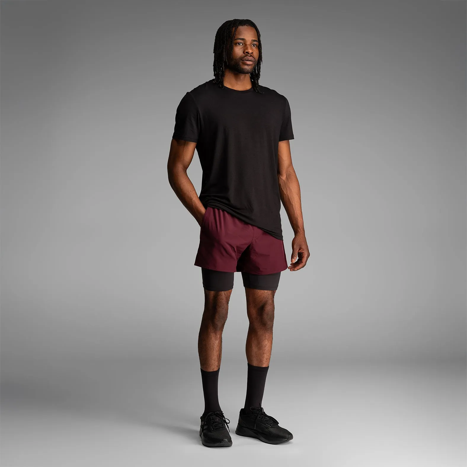 Session 5" Training Short 2N1 : Wine Red sold by BN3TH product image thumbnail 4