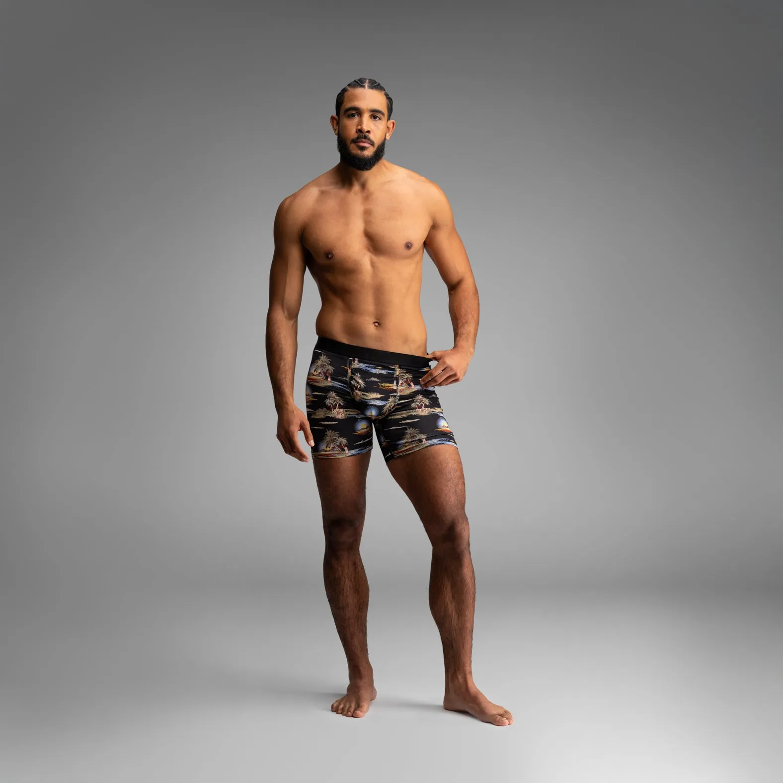 Classic Icon Boxer Brief: Tropical Landscape - Black sold by BN3TH product image thumbnail 2