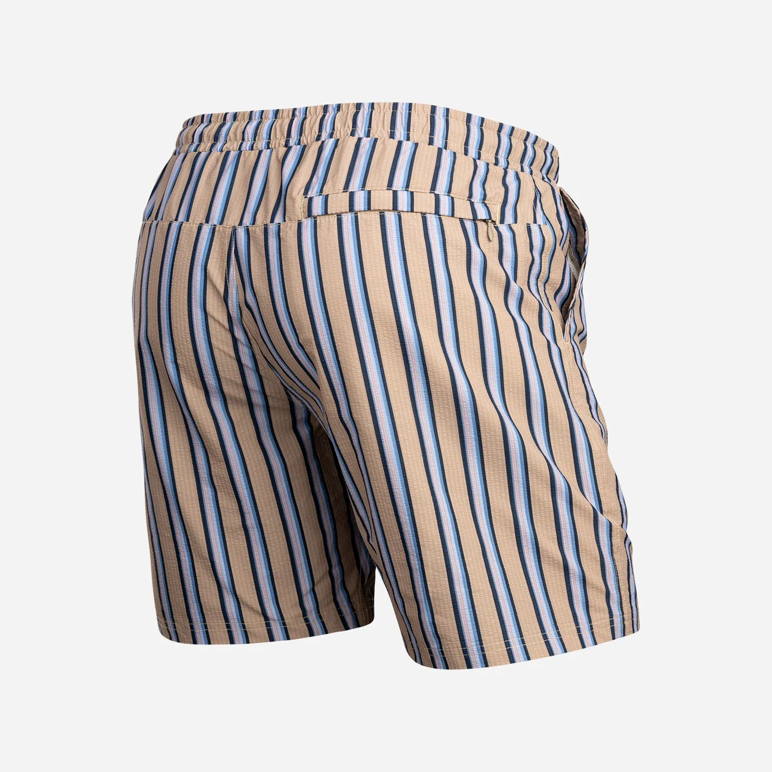 Wave 7" Swim Short 2N1: Menswear Stripe - Beige sold by BN3TH product image thumbnail 3